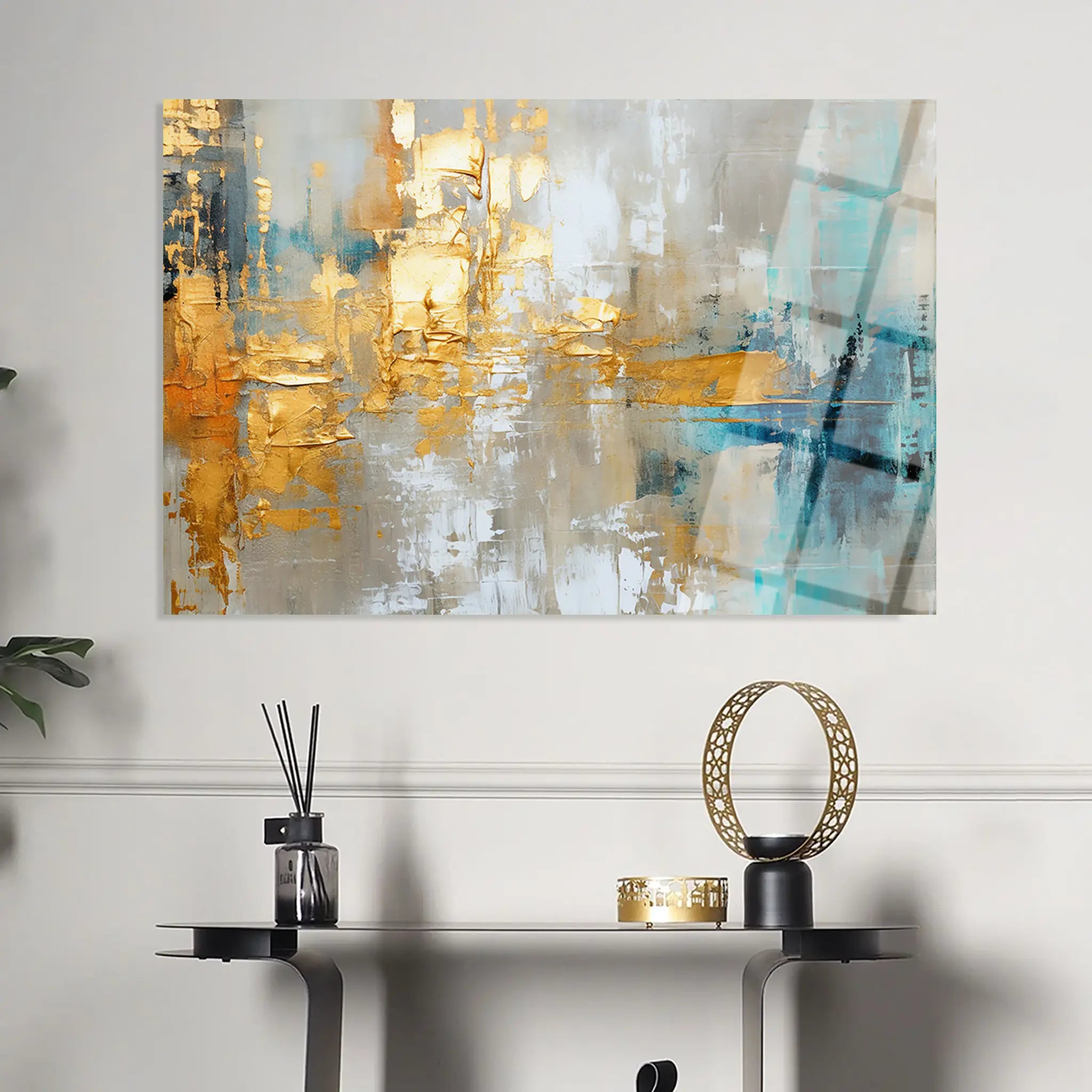 Abstract Glass Wall Art GAD023-A 90 x 60 cm