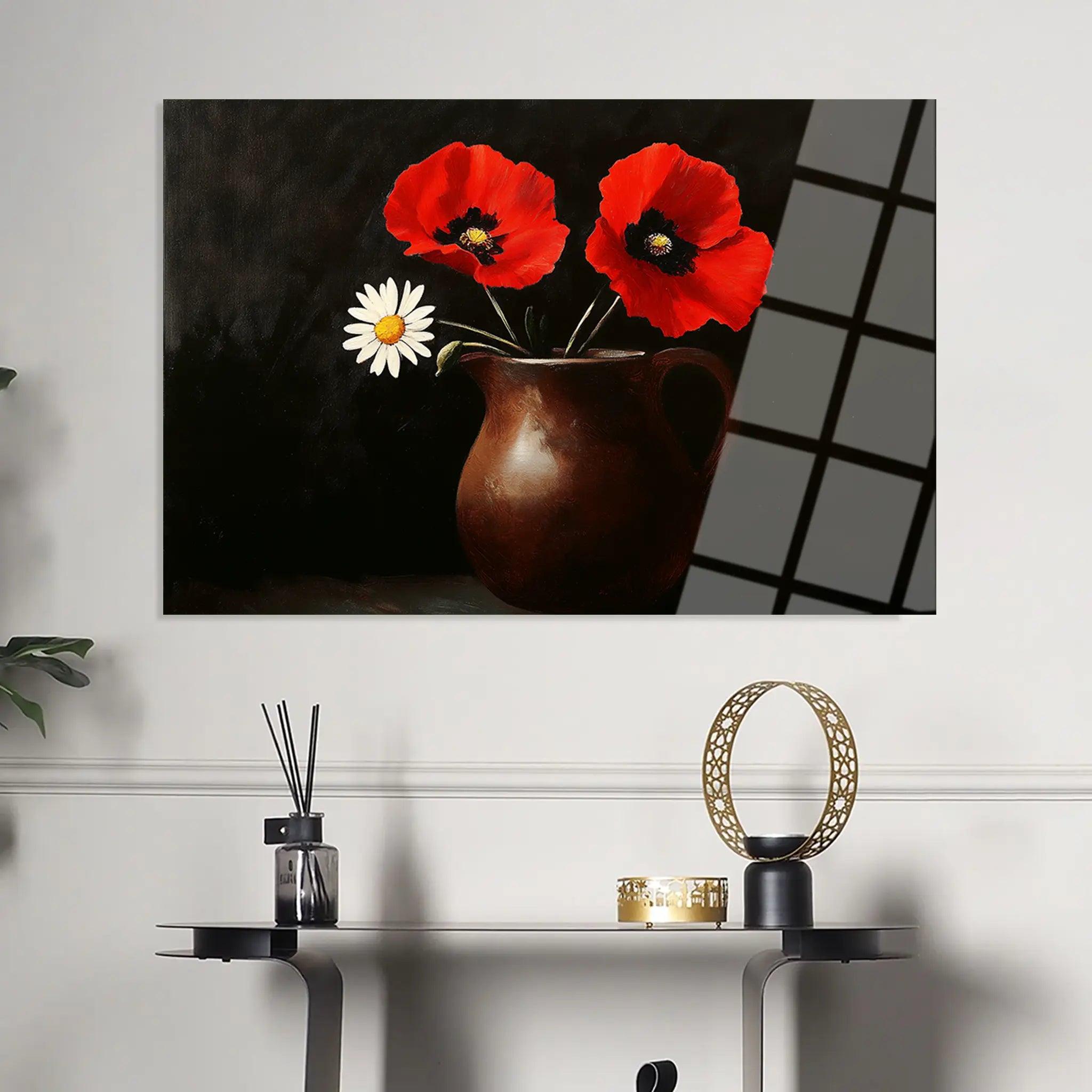 Floral Glass Wall Art GAD028-F 90 x 60 cm