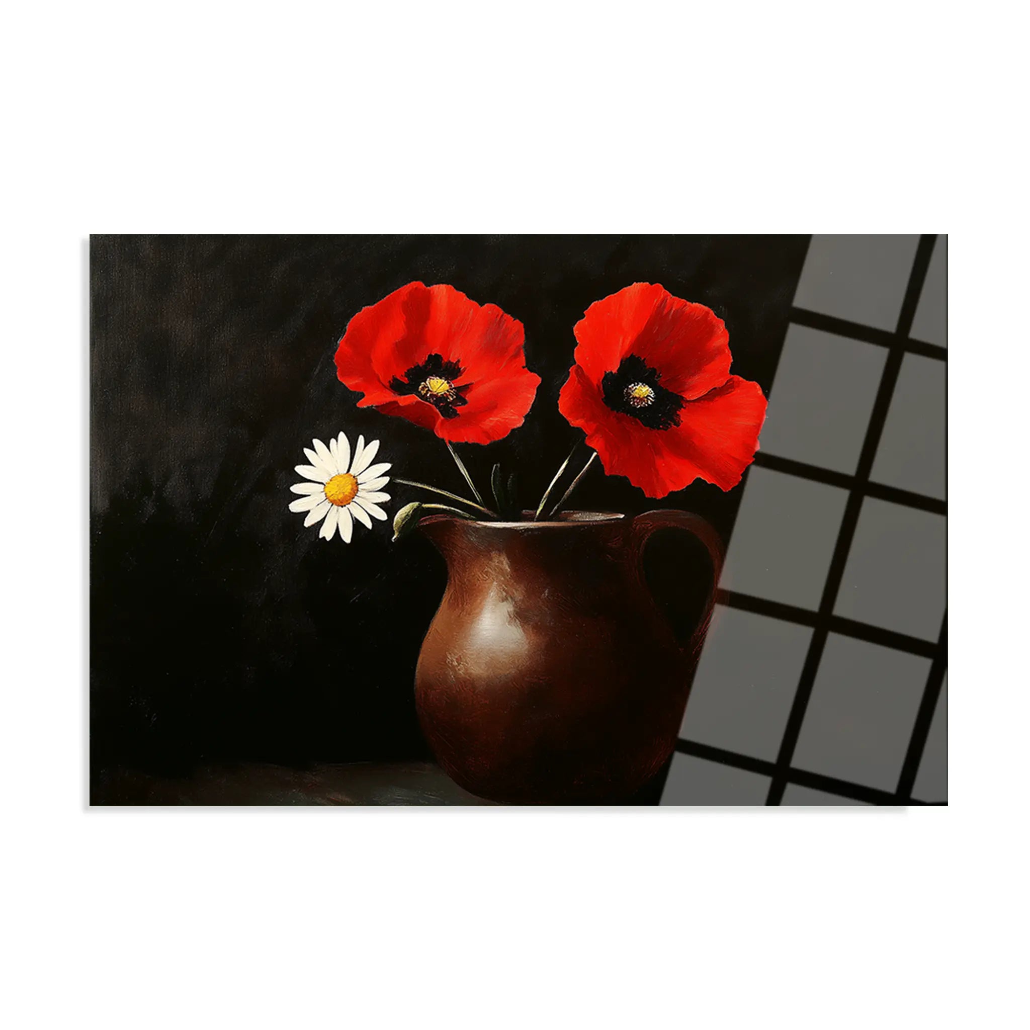 Floral Glass Wall Art GAD028-F 90 x 60 cm