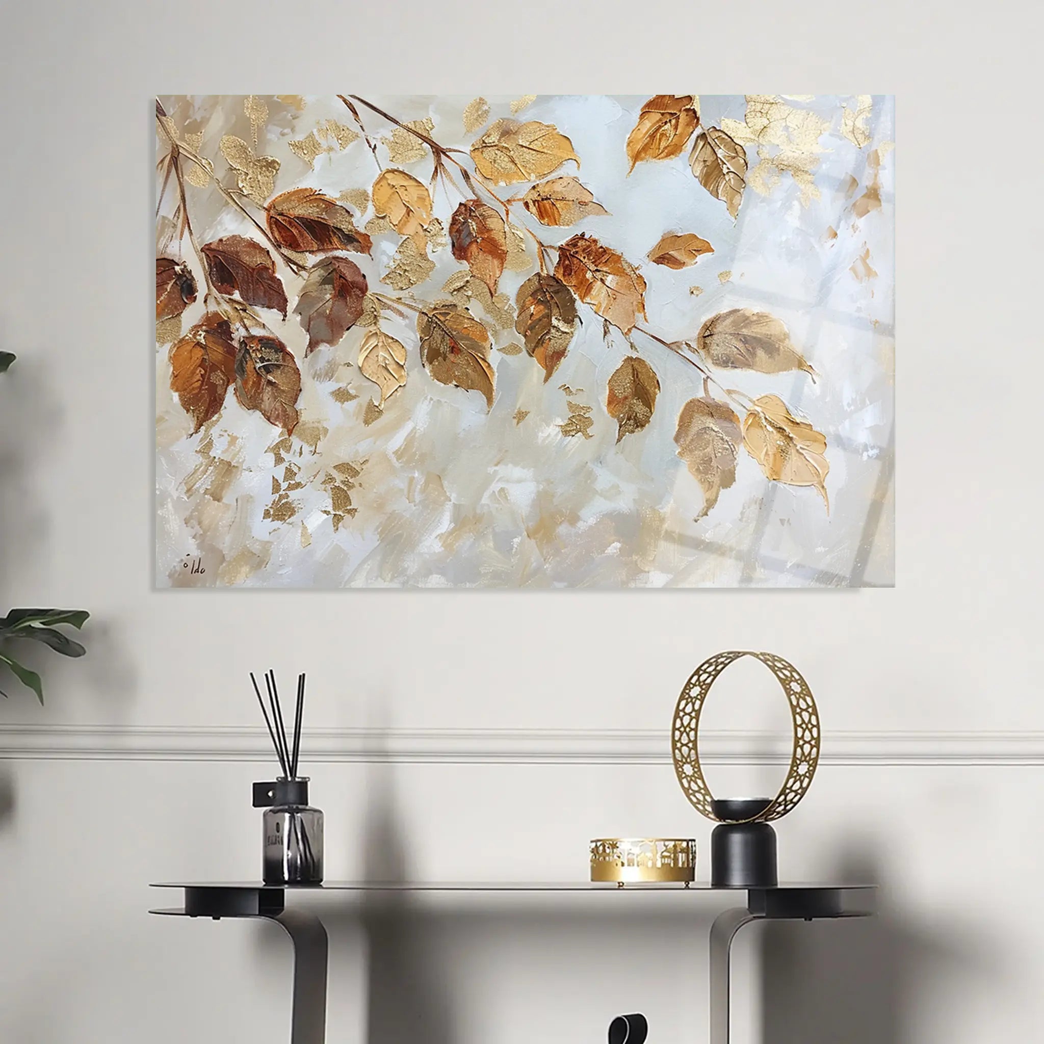 Floral Glass Wall Art GAD033-F 90 x 60 cm