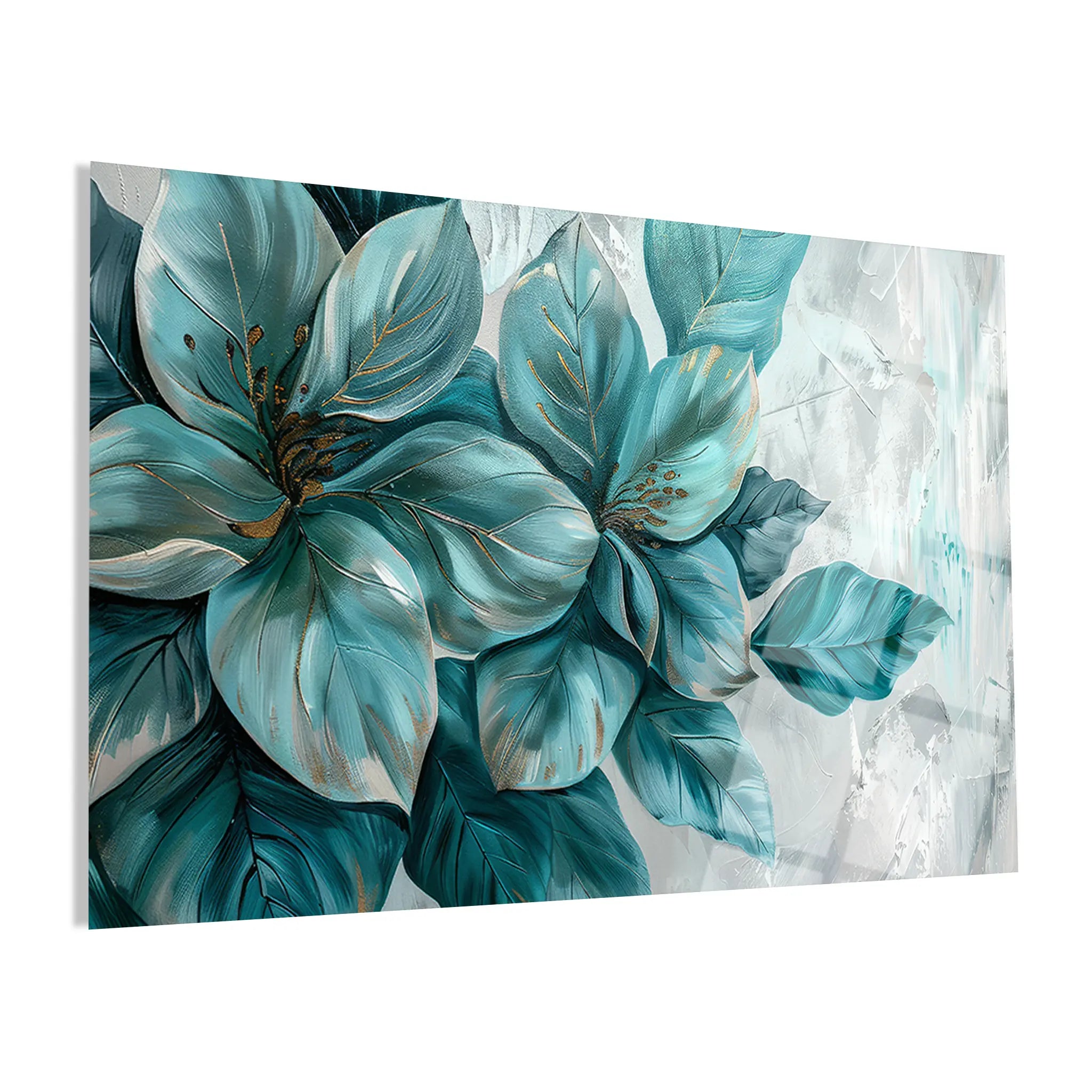 Floral Glass Wall Art GAD038-F 90 x 60 cm