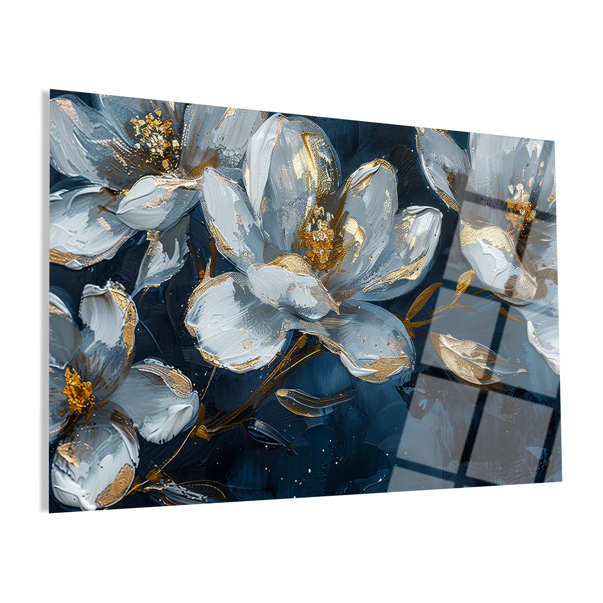 Floral Glass Wall Art GAD039-F 90 x 60 cm