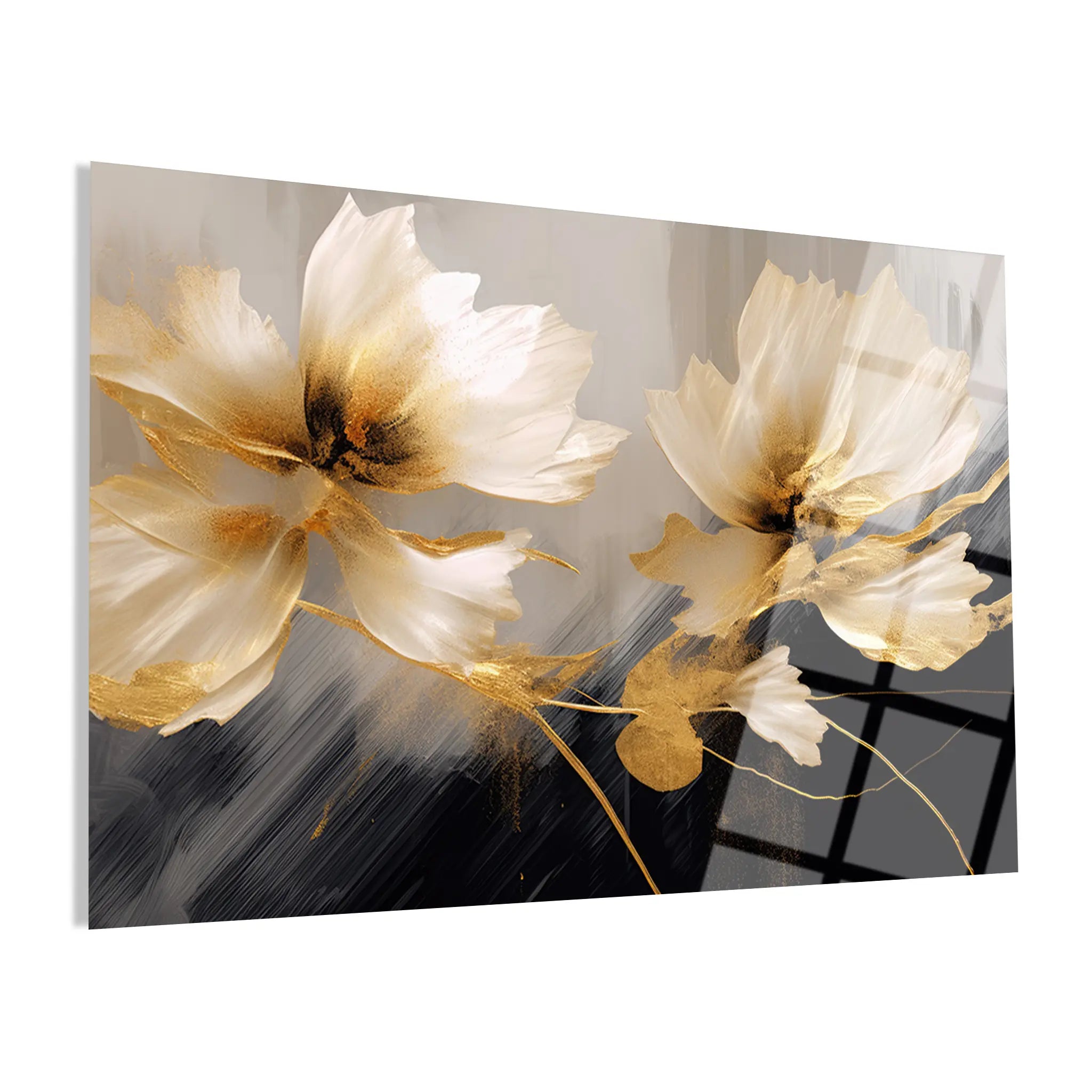 Floral Glass Wall Art GAD040-F 90 x 60 cm