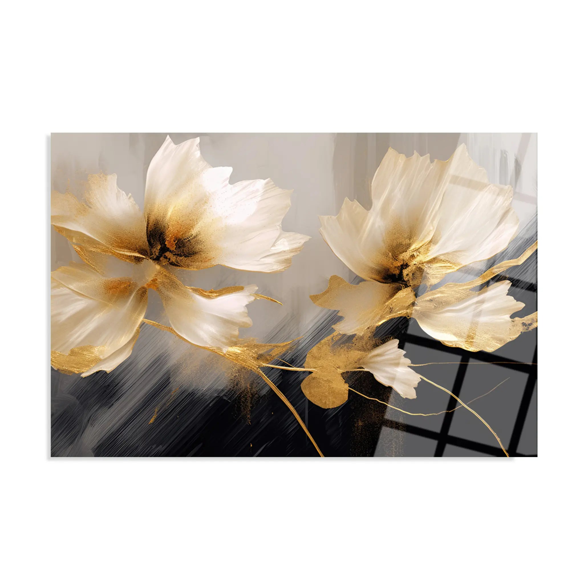 Floral Glass Wall Art GAD040-F 90 x 60 cm