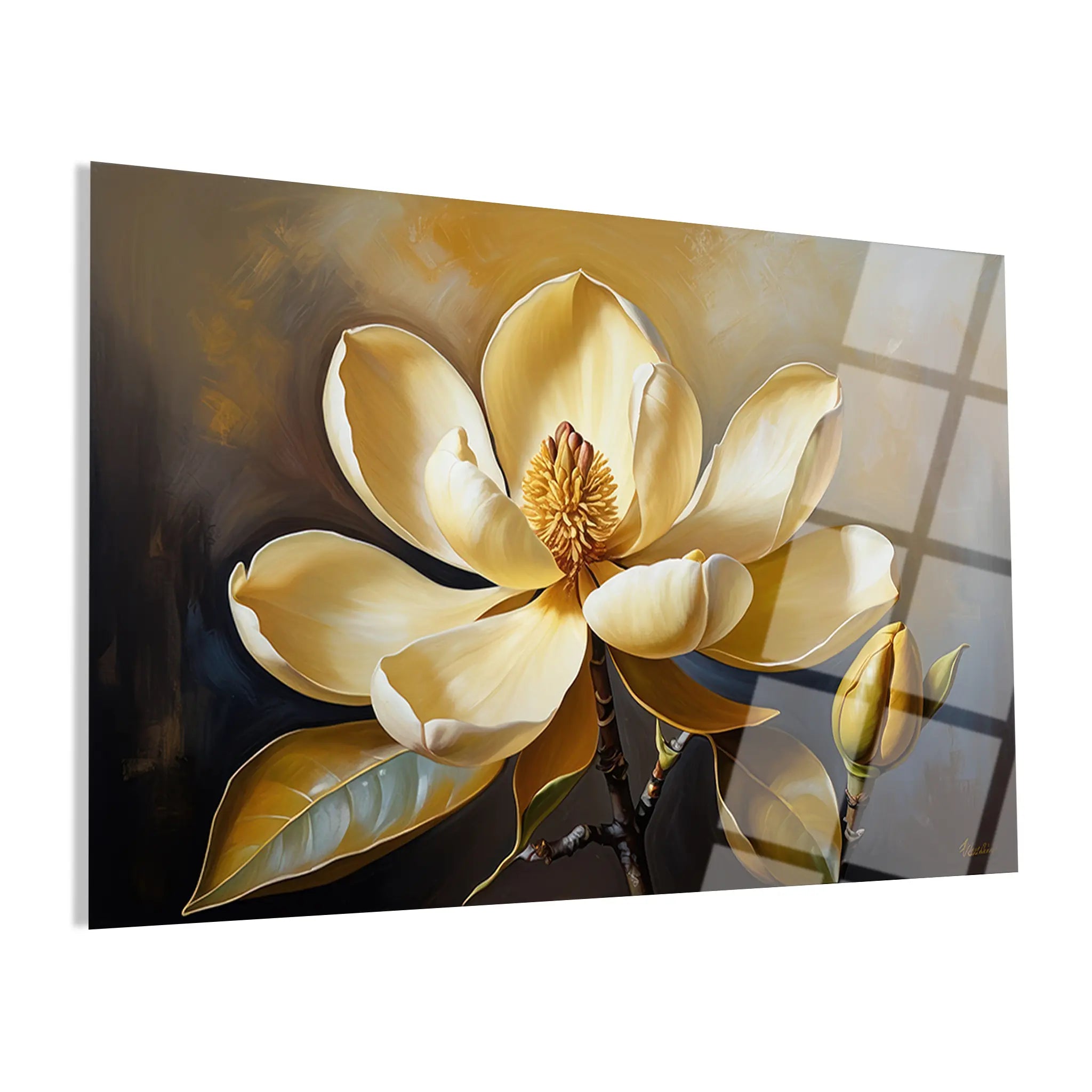 Floral Glass Wall Art GAD041-F 90 x 60 cm