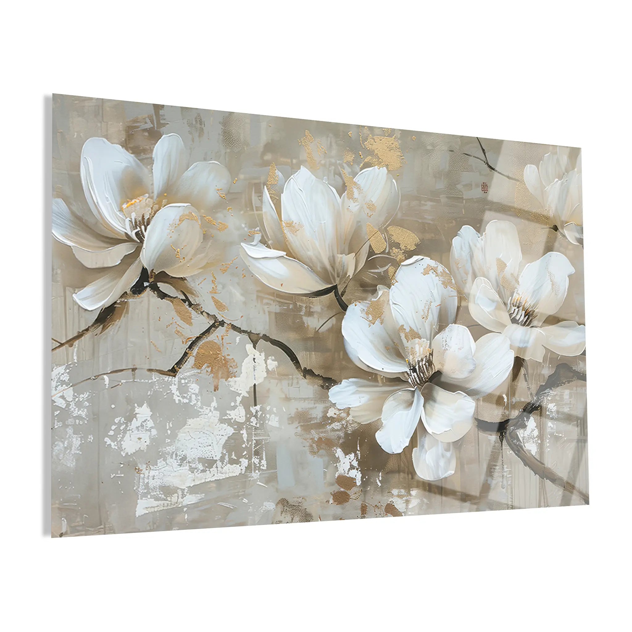 Floral Glass Wall Art GAD042-F 90 x 60 cm