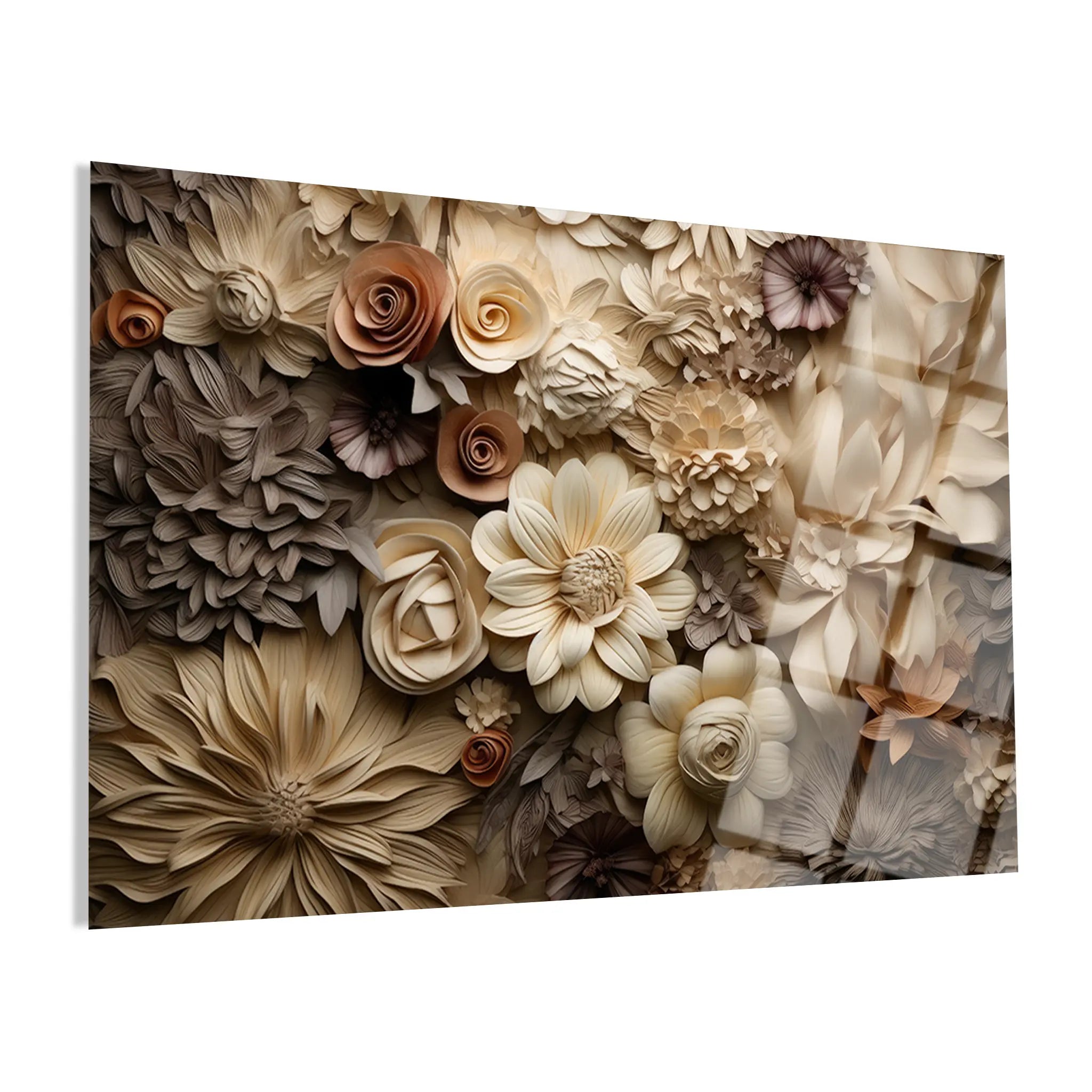 Floral Glass Wall Art GAD048-F 90 x 60 cm