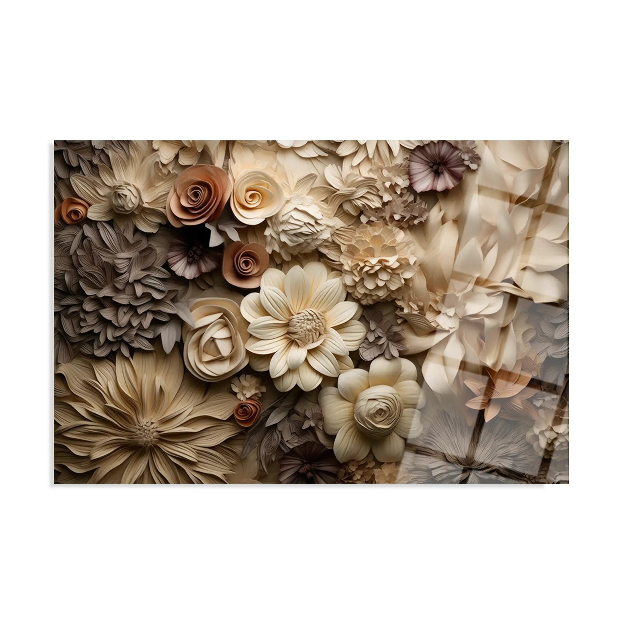 Floral Glass Wall Art GAD048-F 90 x 60 cm