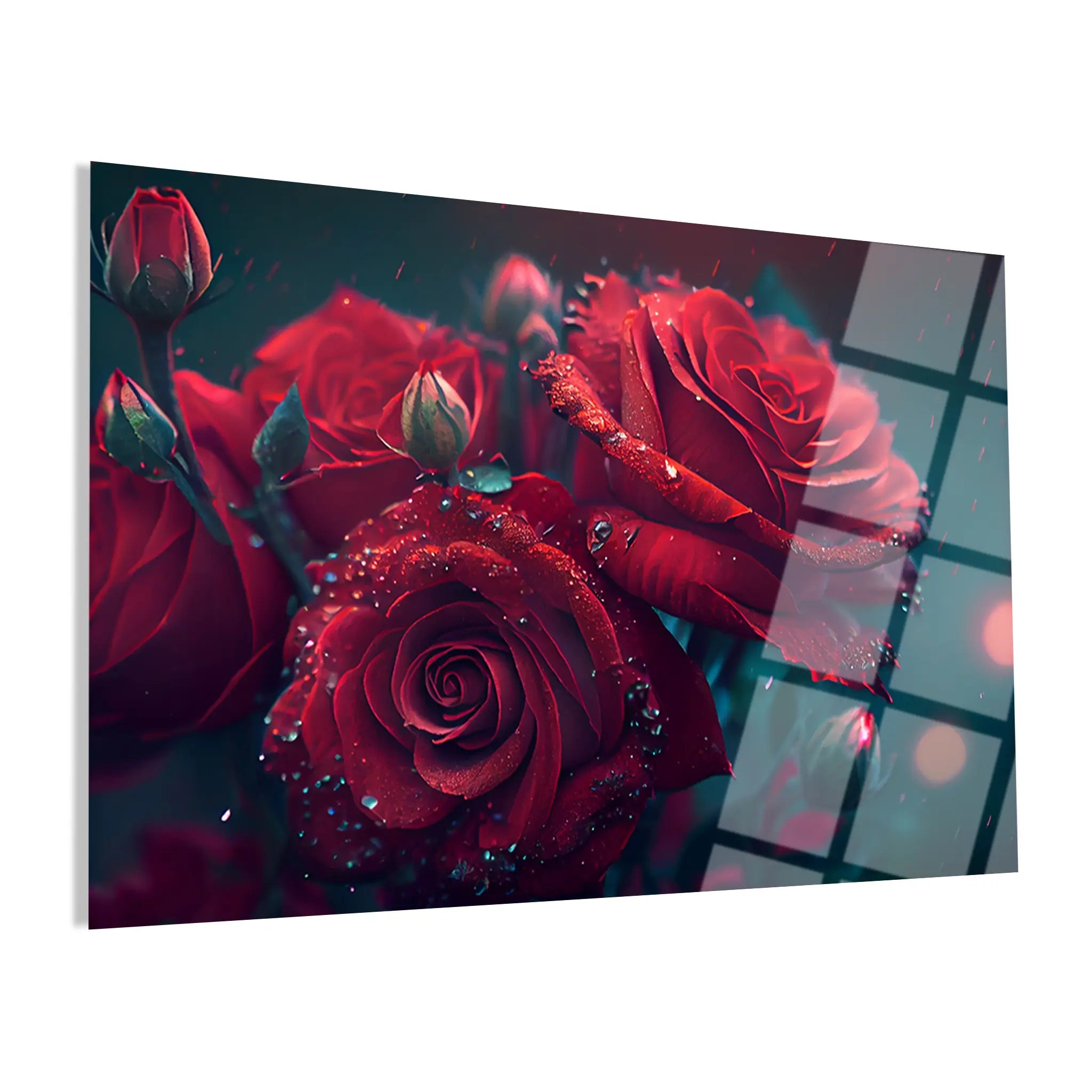 Floral Glass Wall Art GAD050-F 90 x 60 cm