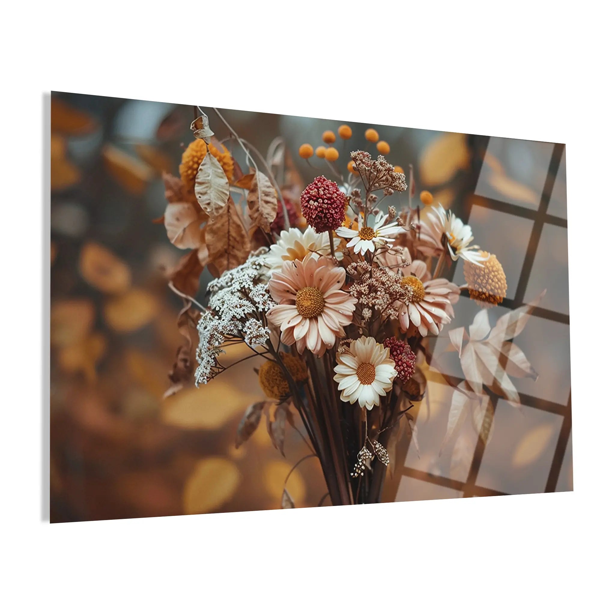 Floral Glass Wall Art GAD051-F 90 x 60 cm