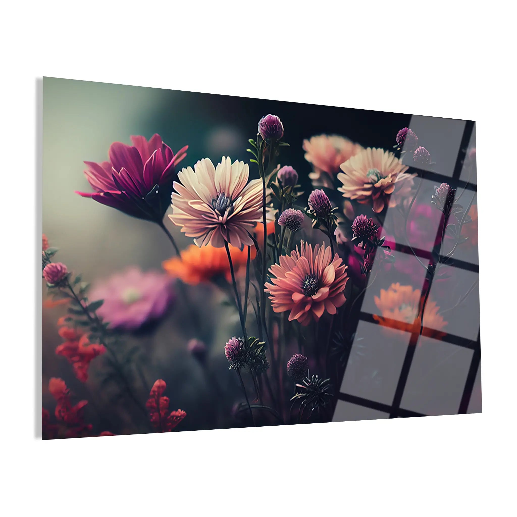 Floral Glass Wall Art GAD060-F 90 x 60 cm