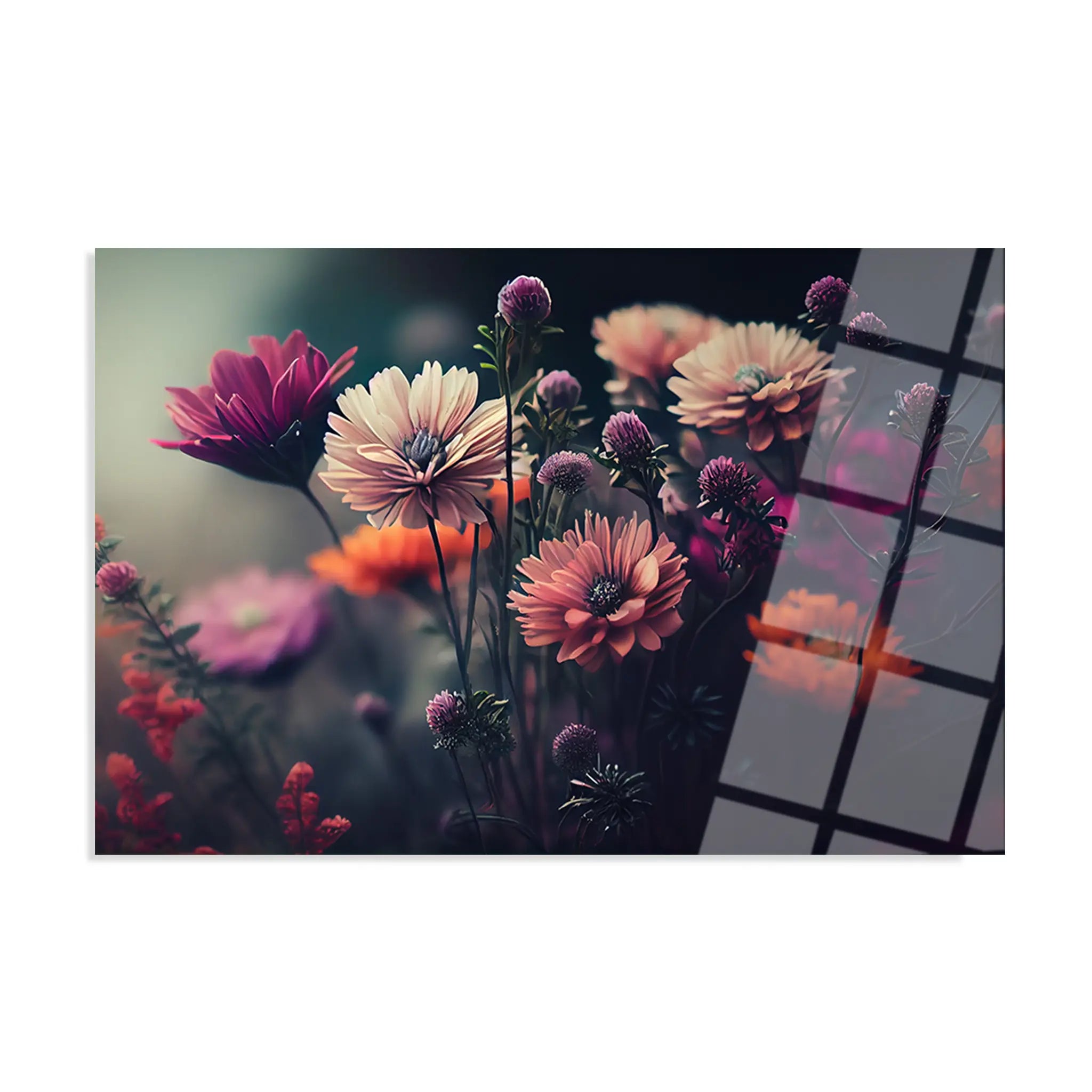 Floral Glass Wall Art GAD060-F 90 x 60 cm