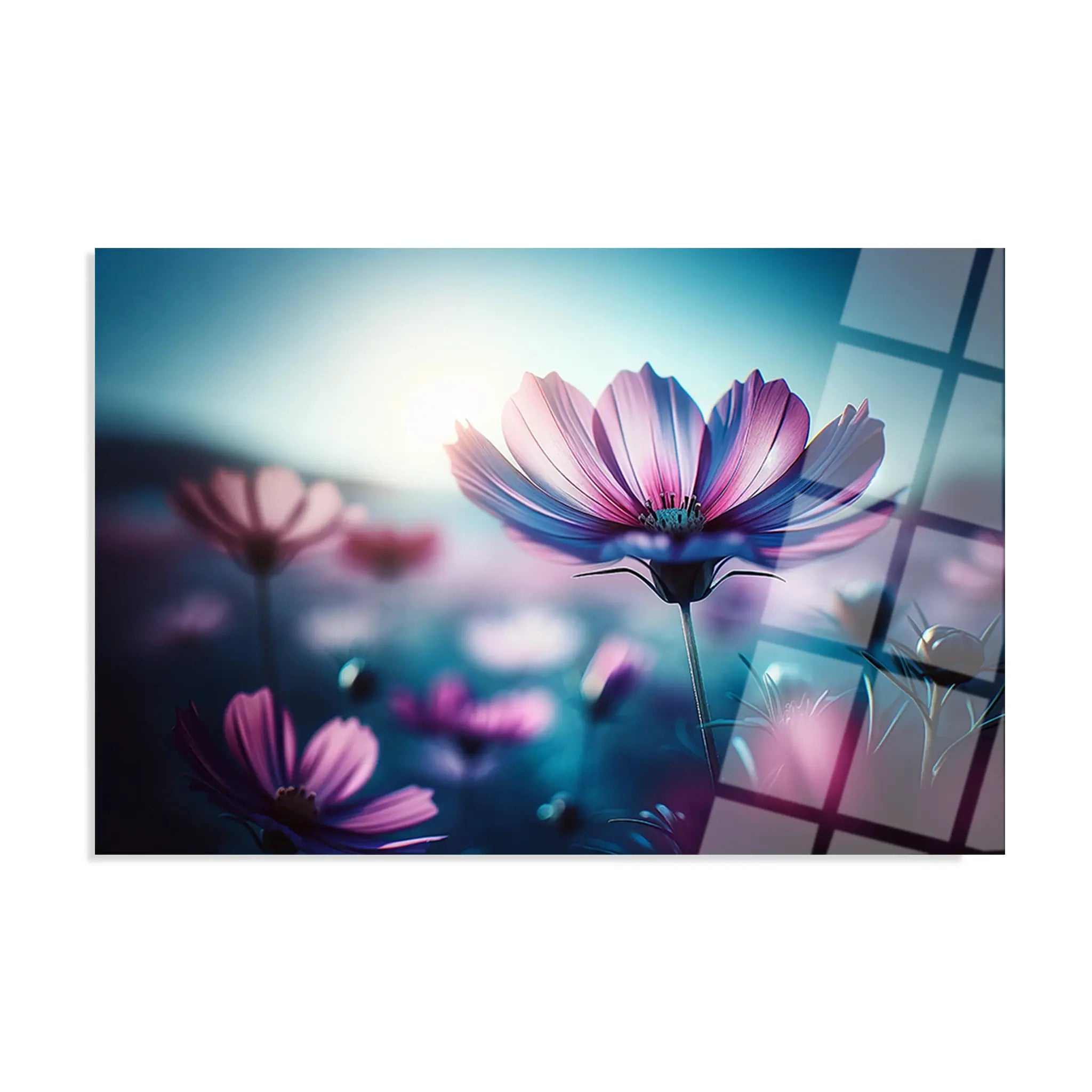 Floral Glass Wall Art GAD062-F 90 x 60 cm