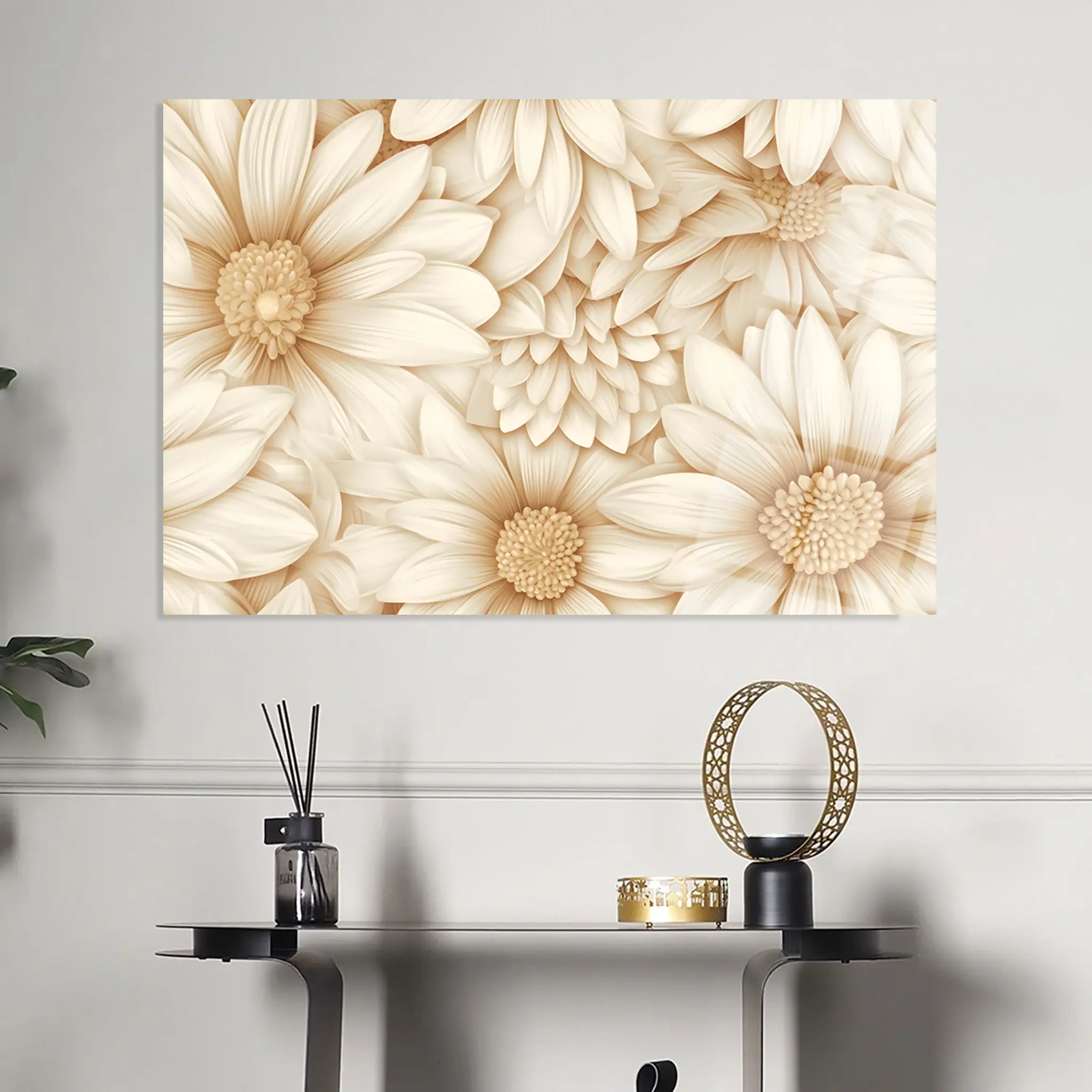 Floral Glass Wall Art GAD063-F 90 x 60 cm