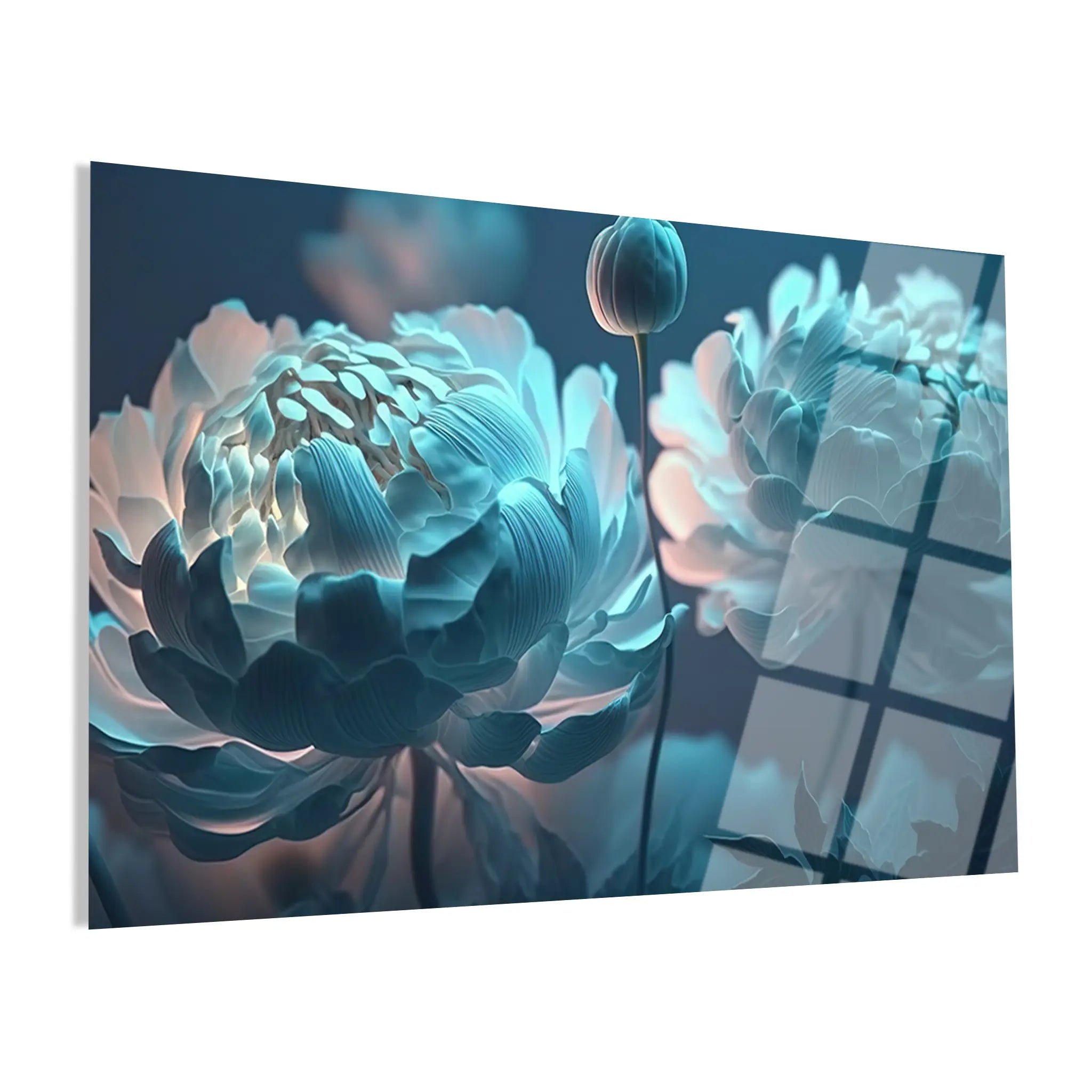 Floral Glass Wall Art GAD067-F 90 x 60 cm