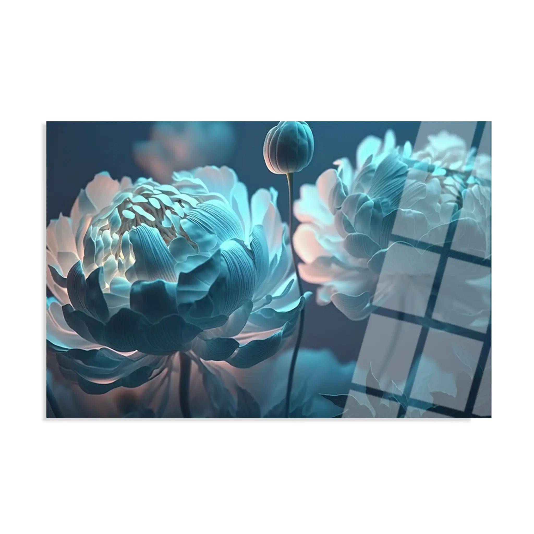 Floral Glass Wall Art GAD067-F 90 x 60 cm