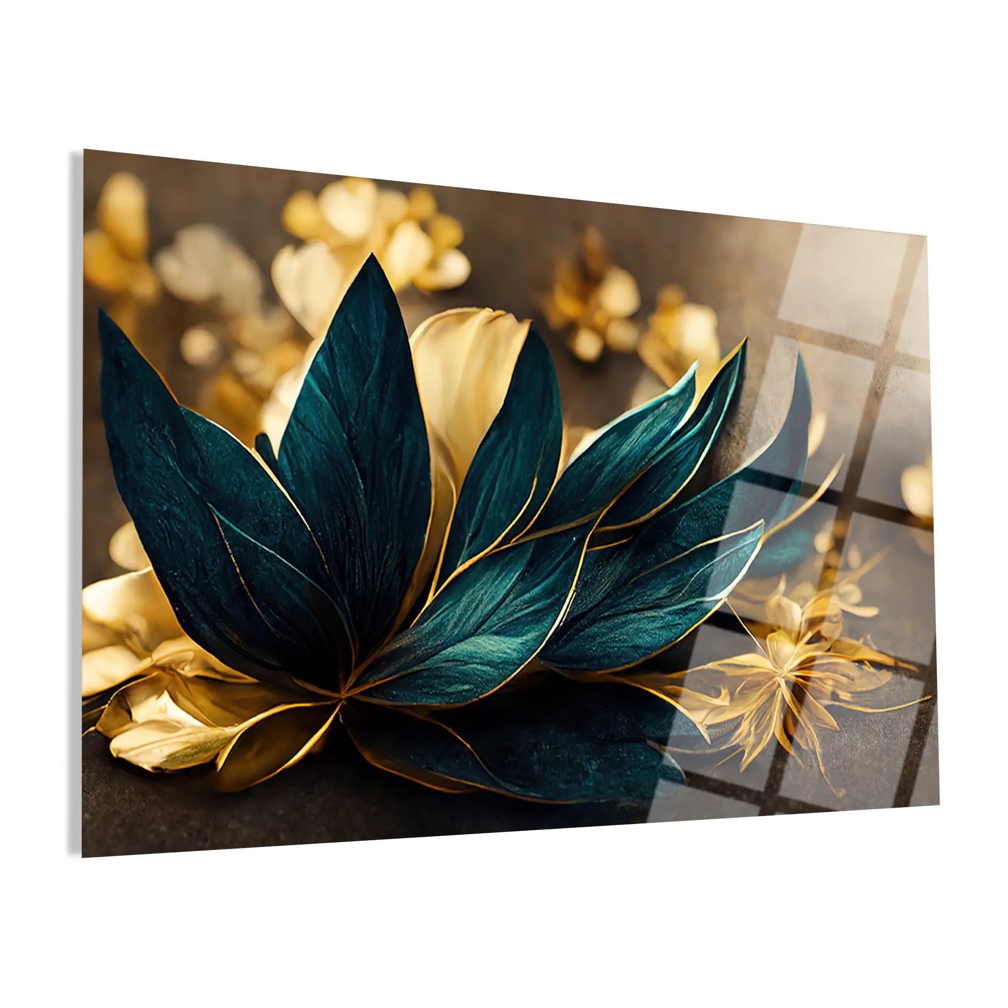 Floral Glass Wall Art GAD075-F 90 x 60 cm