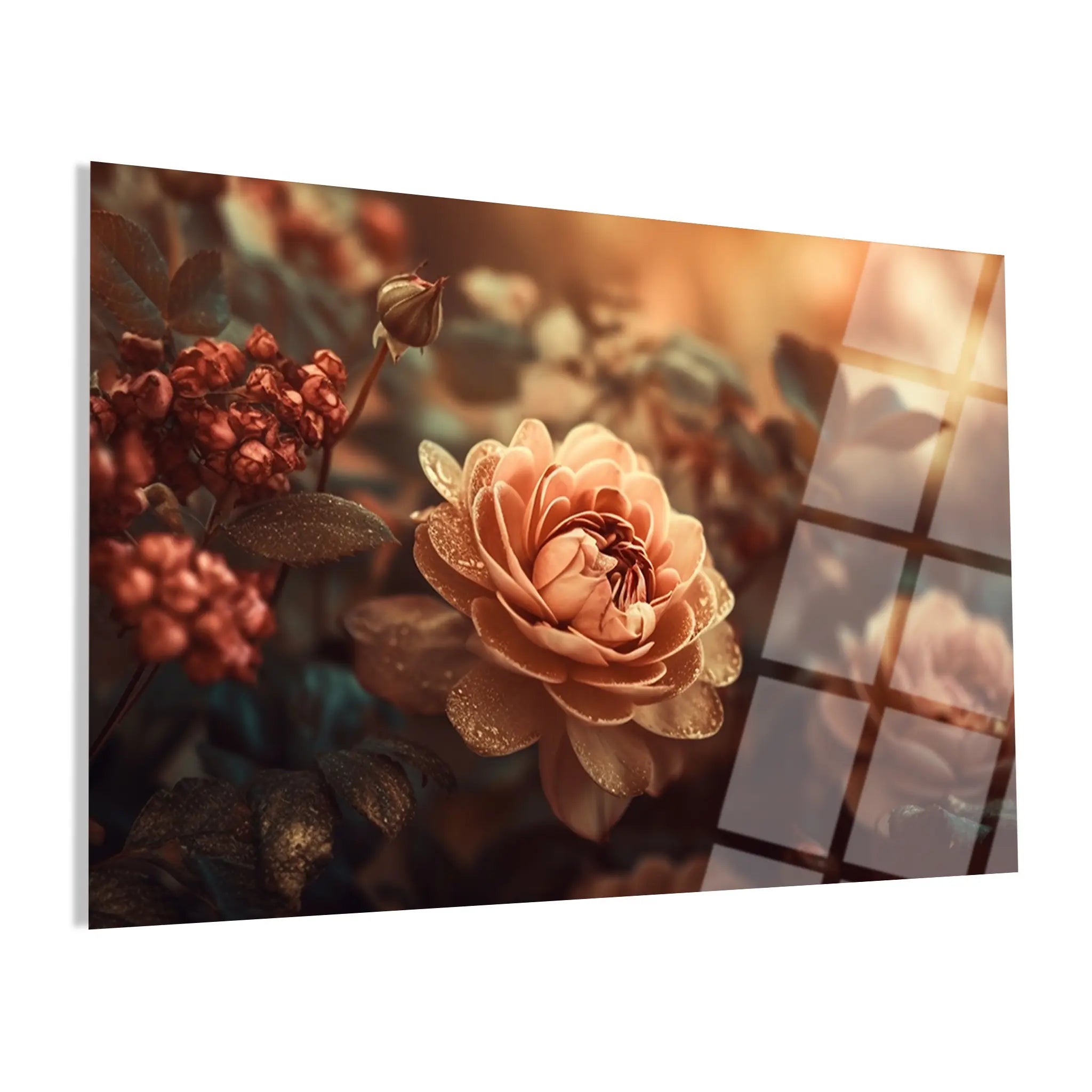 Floral Glass Wall Art GAD076-F 90 x 60 cm