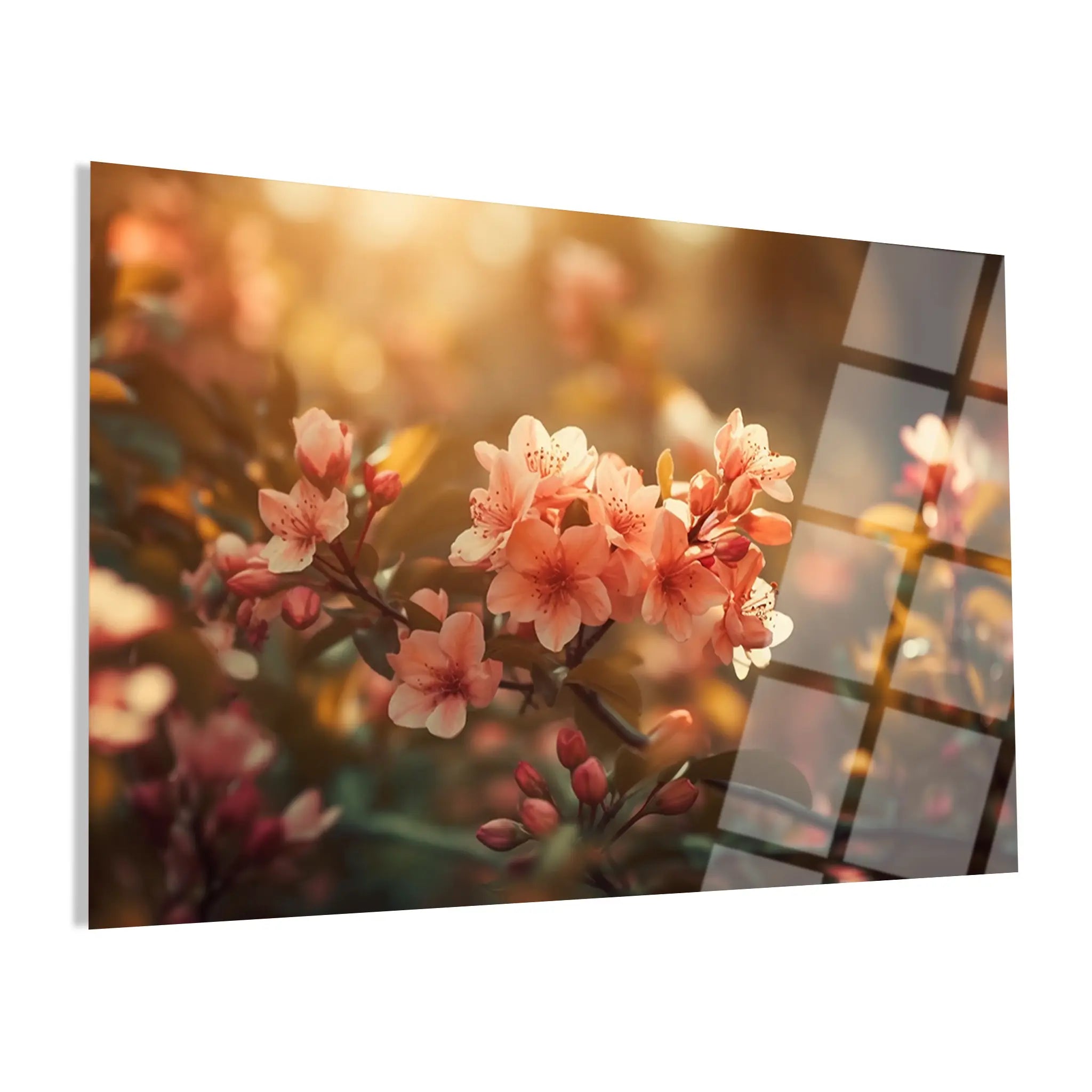 Floral Glass Wall Art GAD077-F 90 x 60 cm