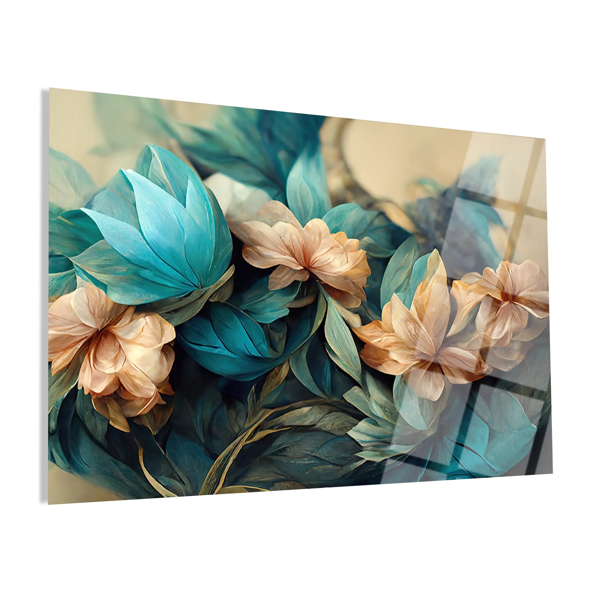 Floral Glass Wall Art GAD084-F 90 x 60 cm