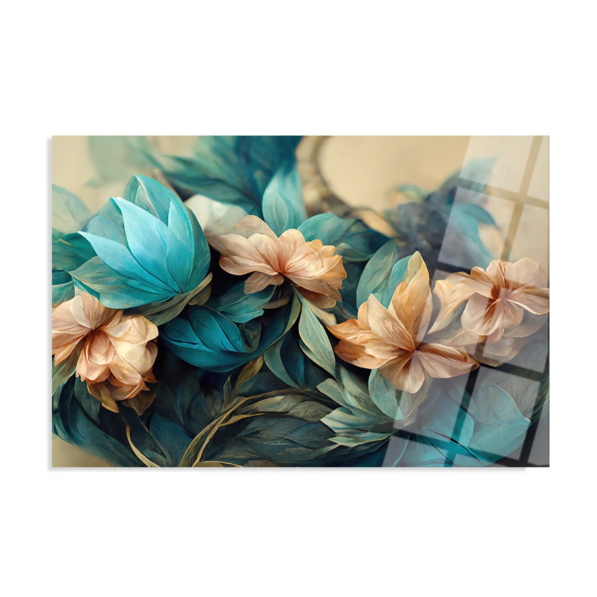 Floral Glass Wall Art GAD084-F 90 x 60 cm