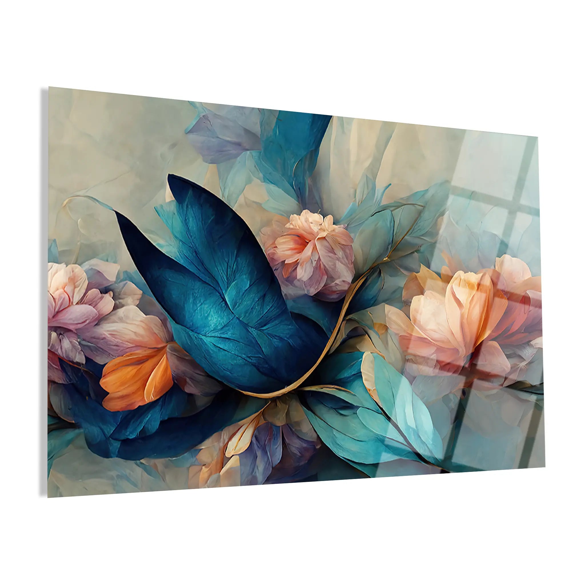 Floral Glass Wall Art GAD085-F 90 x 60 cm