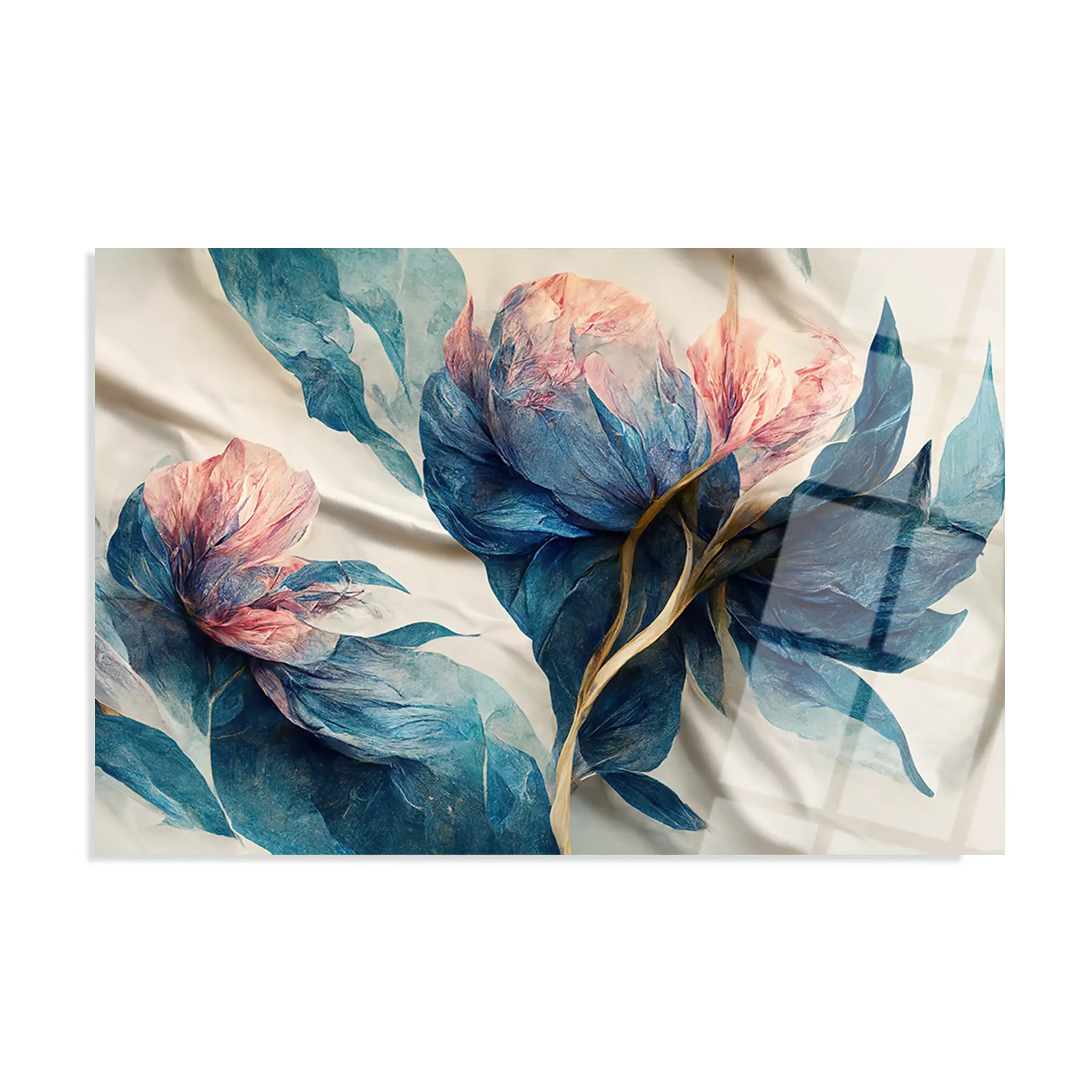 Floral Glass Wall Art GAD086-F 90 x 60 cm