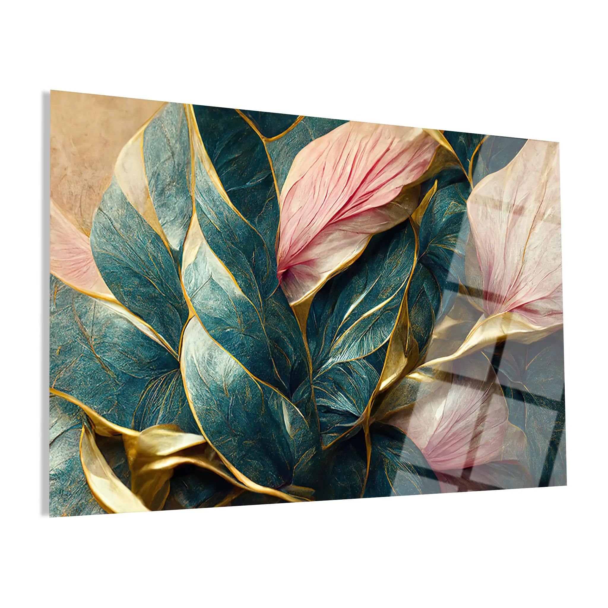 Floral Glass Wall Art GAD087-F 90 x 60 cm