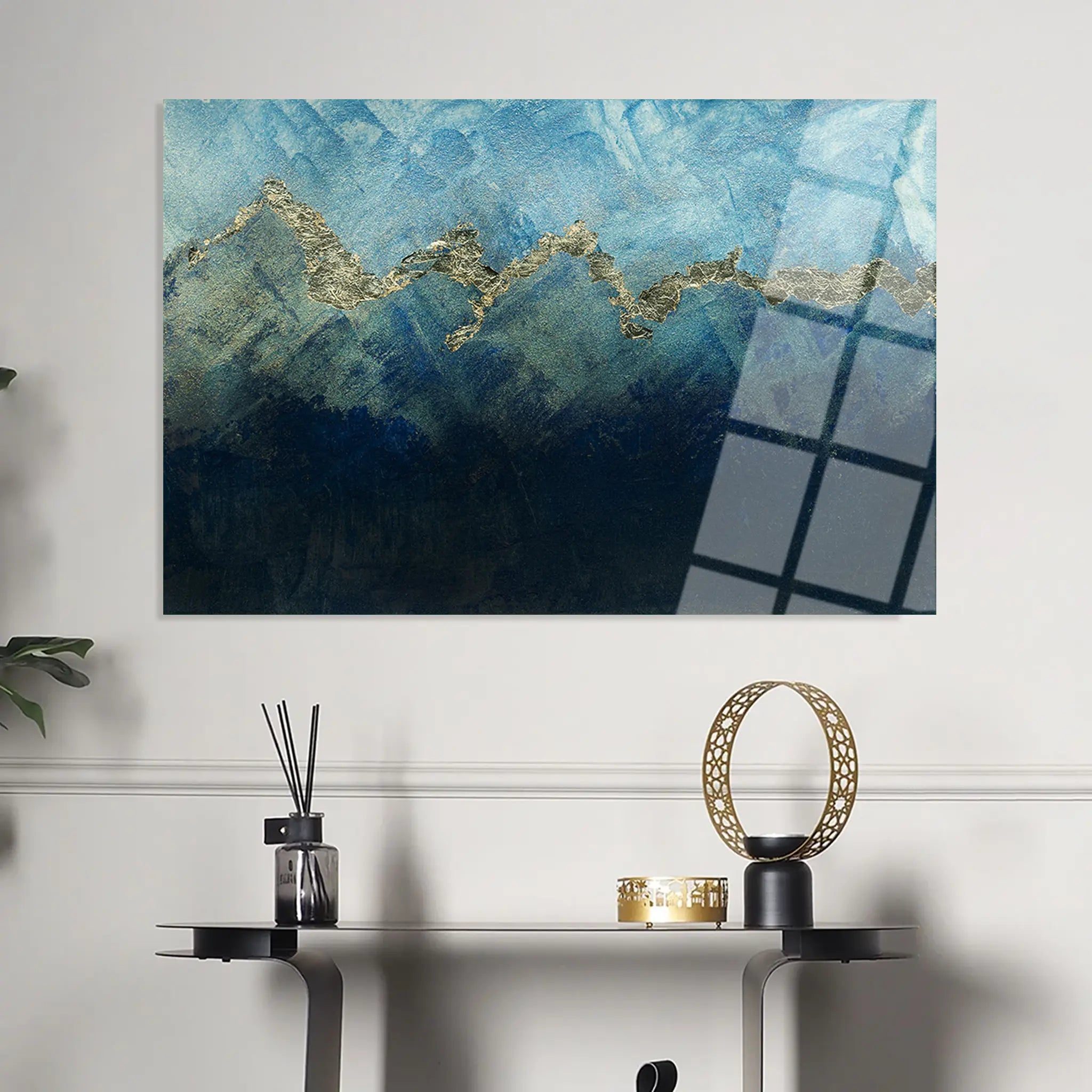 Abstract Glass Wall Art GAD089-A 90 x 60 cm