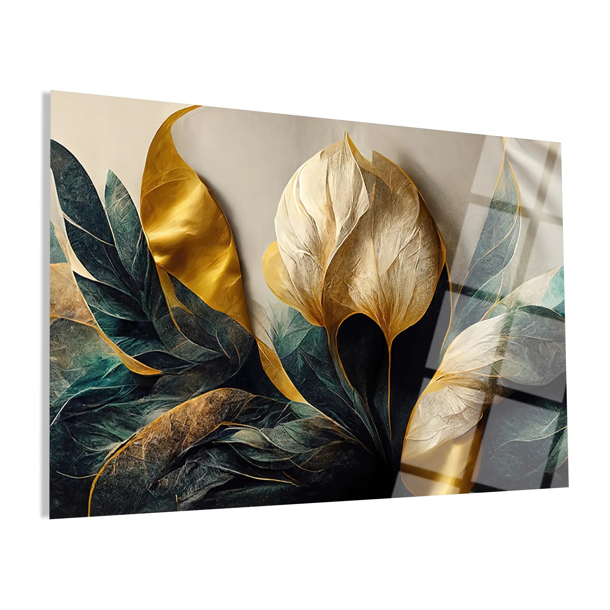 Floral Glass Wall Art GAD091-F 90 x 60 cm