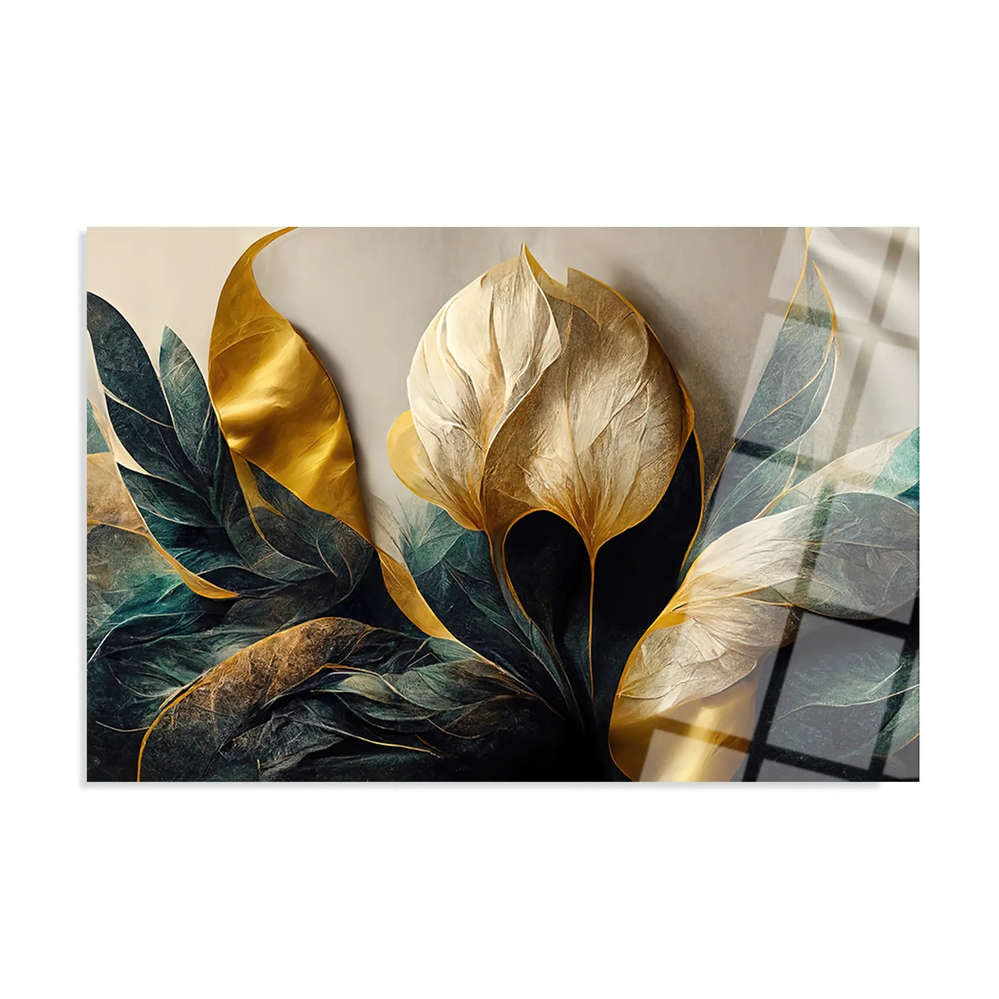 Floral Glass Wall Art GAD091-F 90 x 60 cm