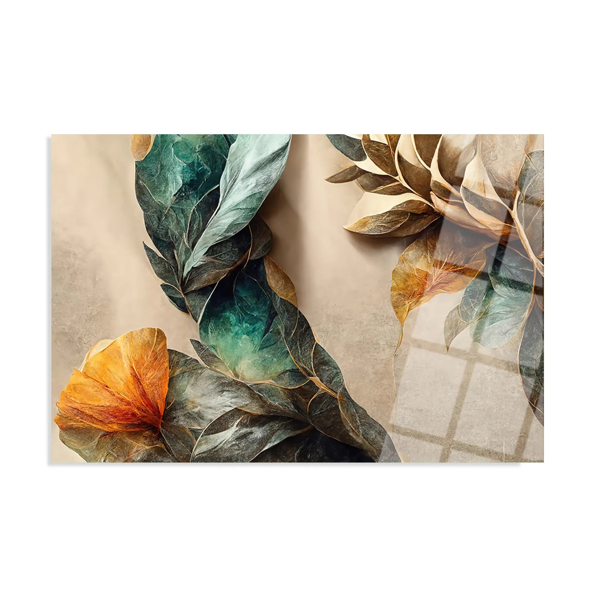 Floral Glass Wall Art GAD092-F 90 x 60 cm