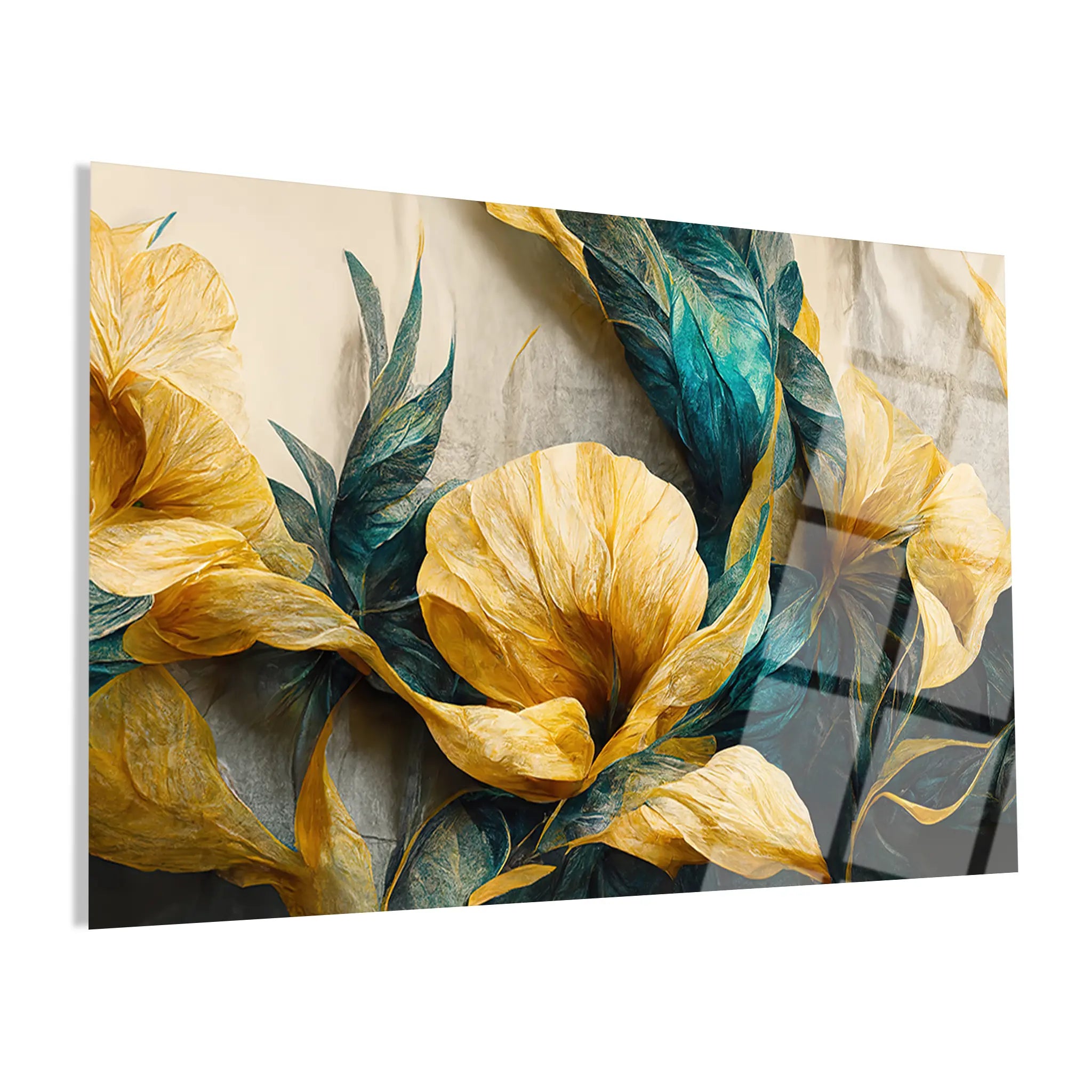 Floral Glass Wall Art GAD095-F 90 x 60 cm