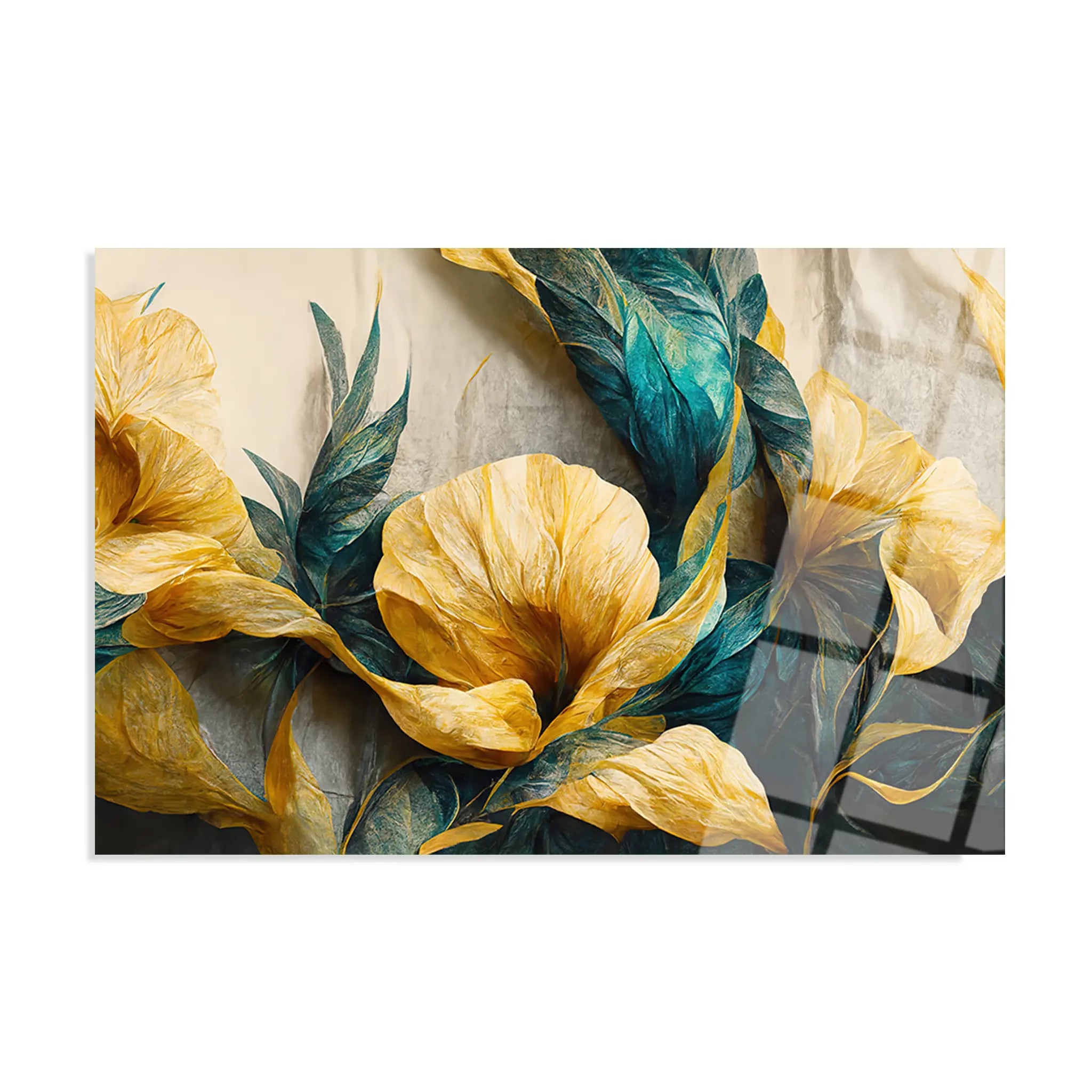 Floral Glass Wall Art GAD095-F 90 x 60 cm