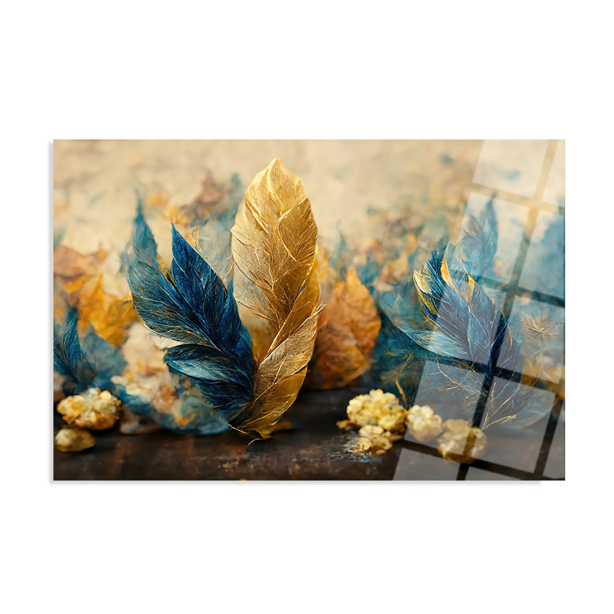 Floral Glass Wall Art GAD097-F 90 x 60 cm