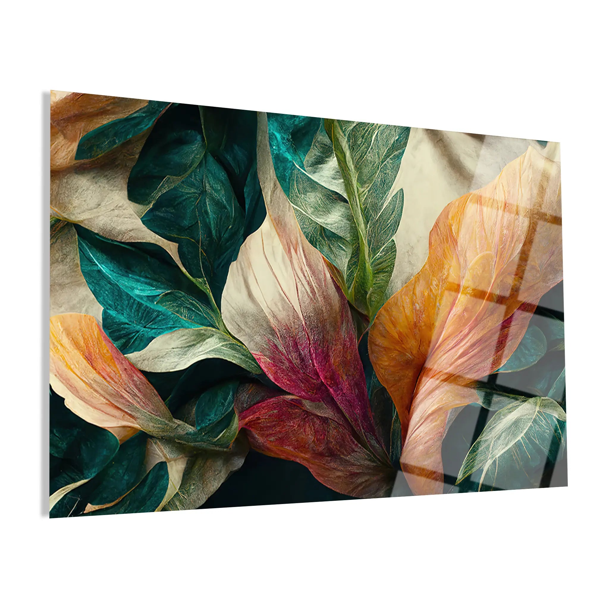 Floral Glass Wall Art GAD101-F 90 x 60 cm