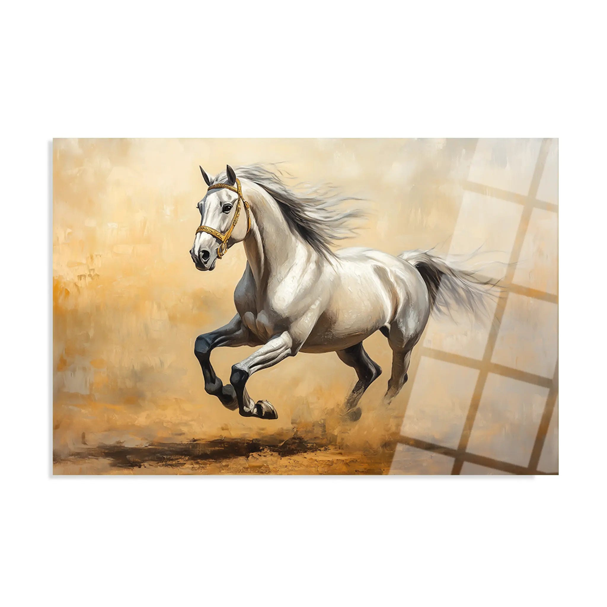 Horses Glass Wall Art GAD108-H 90 x 60 cm