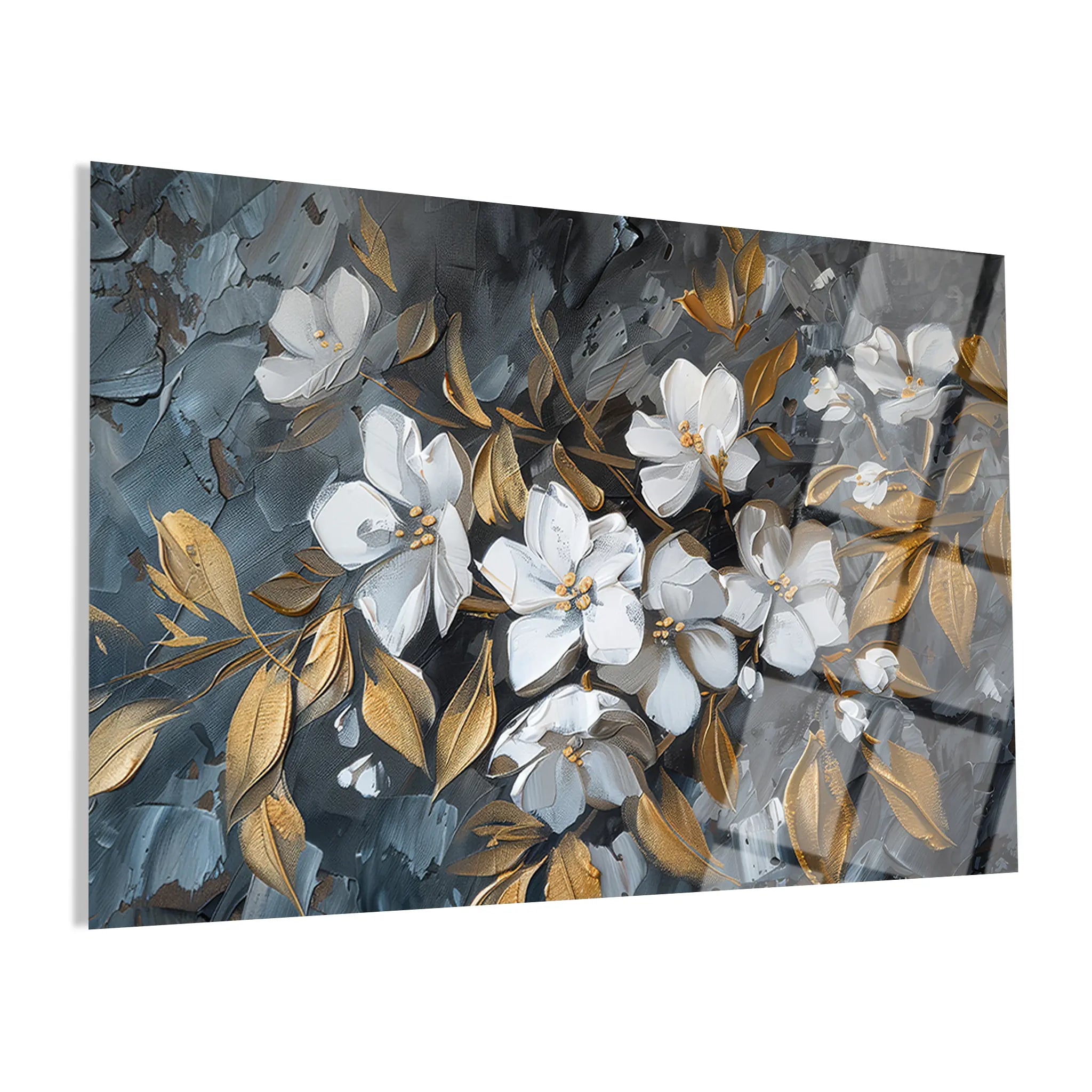 Floral Glass Wall Art GAD113-F 90 x 60 cm