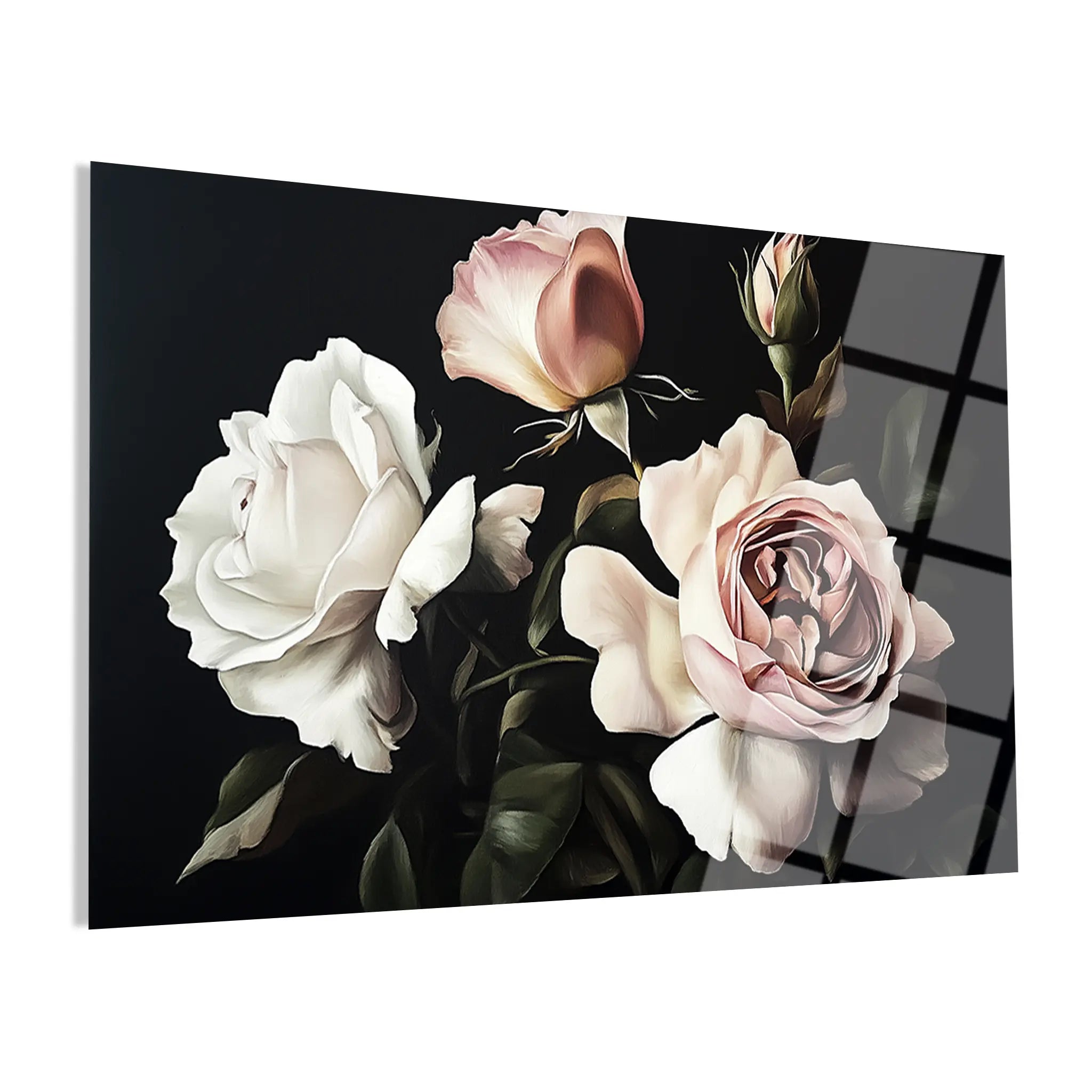 Floral Glass Wall Art GAD115-F 90 x 60 cm