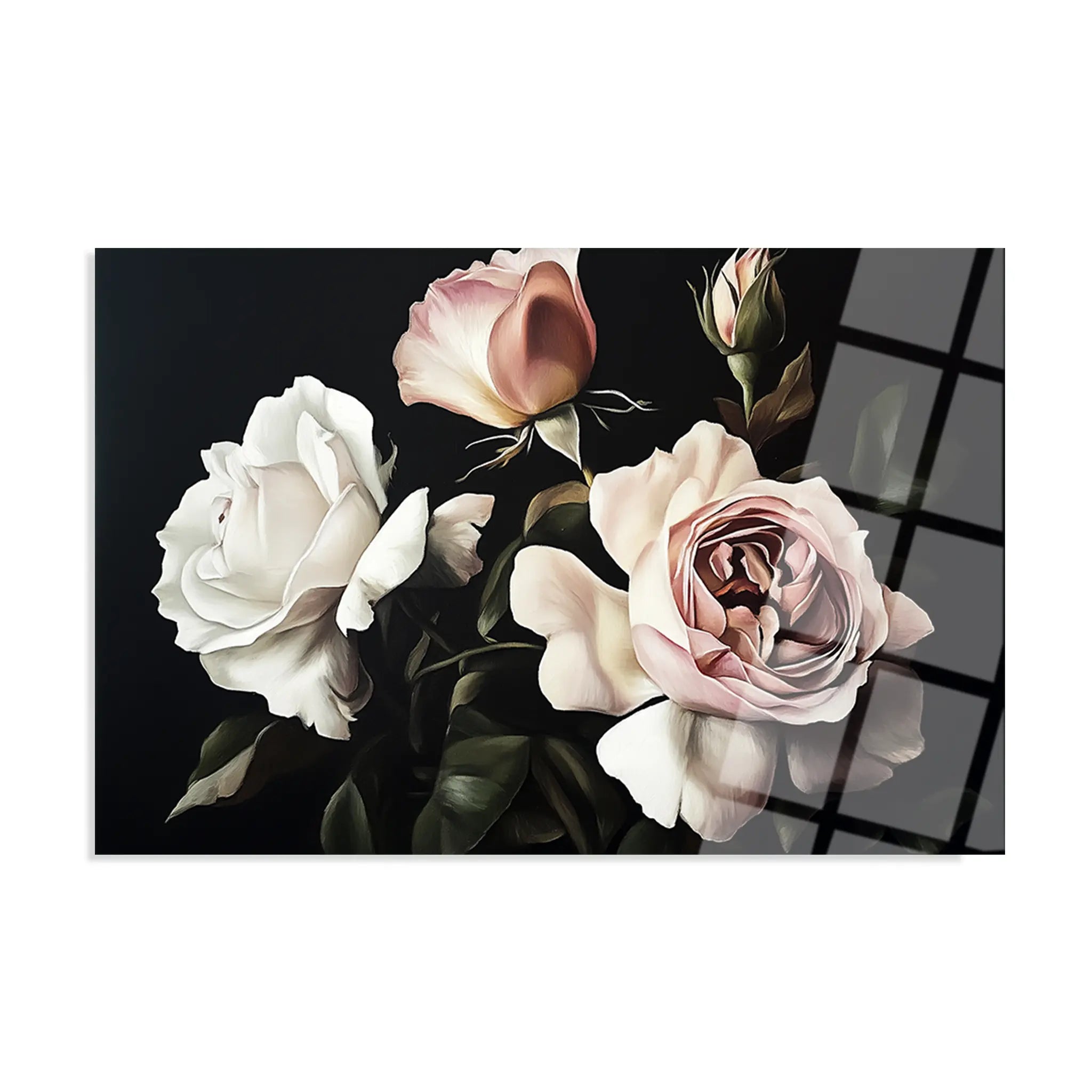 Floral Glass Wall Art GAD115-F 90 x 60 cm