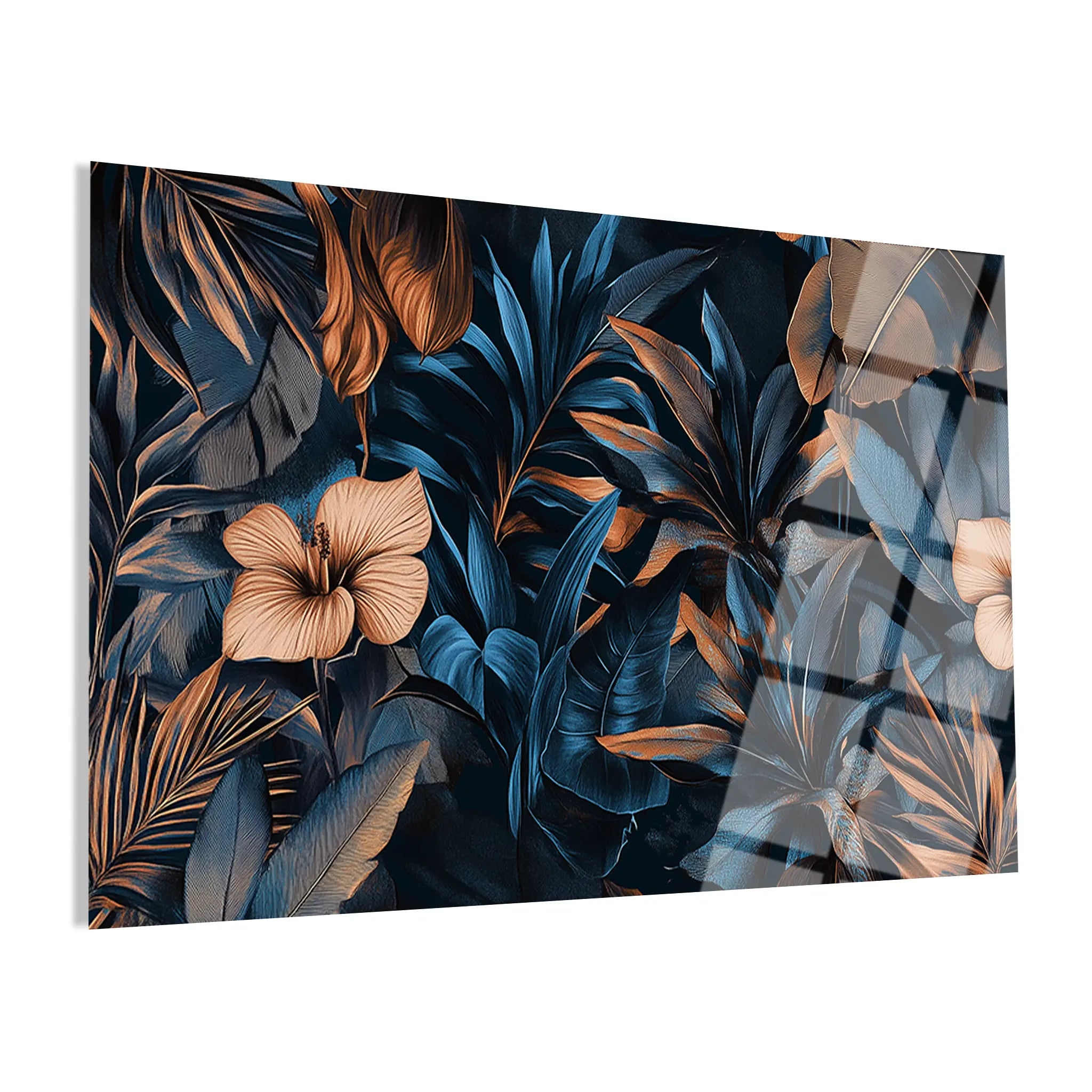 Floral Glass Wall Art GAD117-F 90 x 60 cm