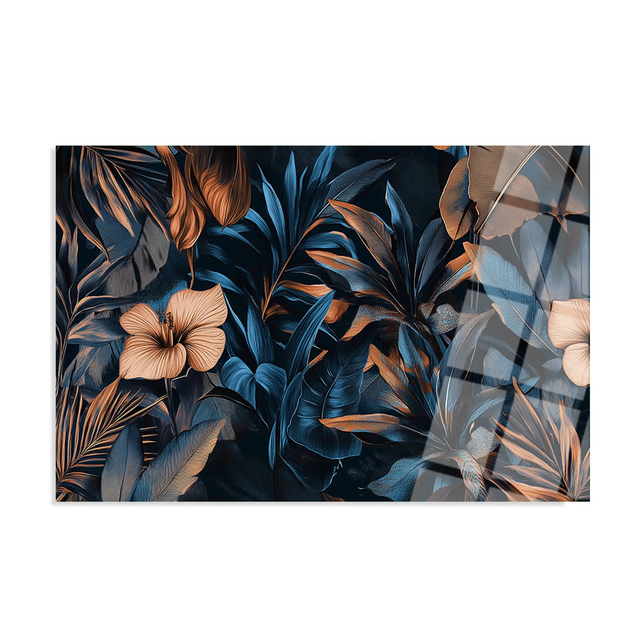 Floral Glass Wall Art GAD117-F 90 x 60 cm