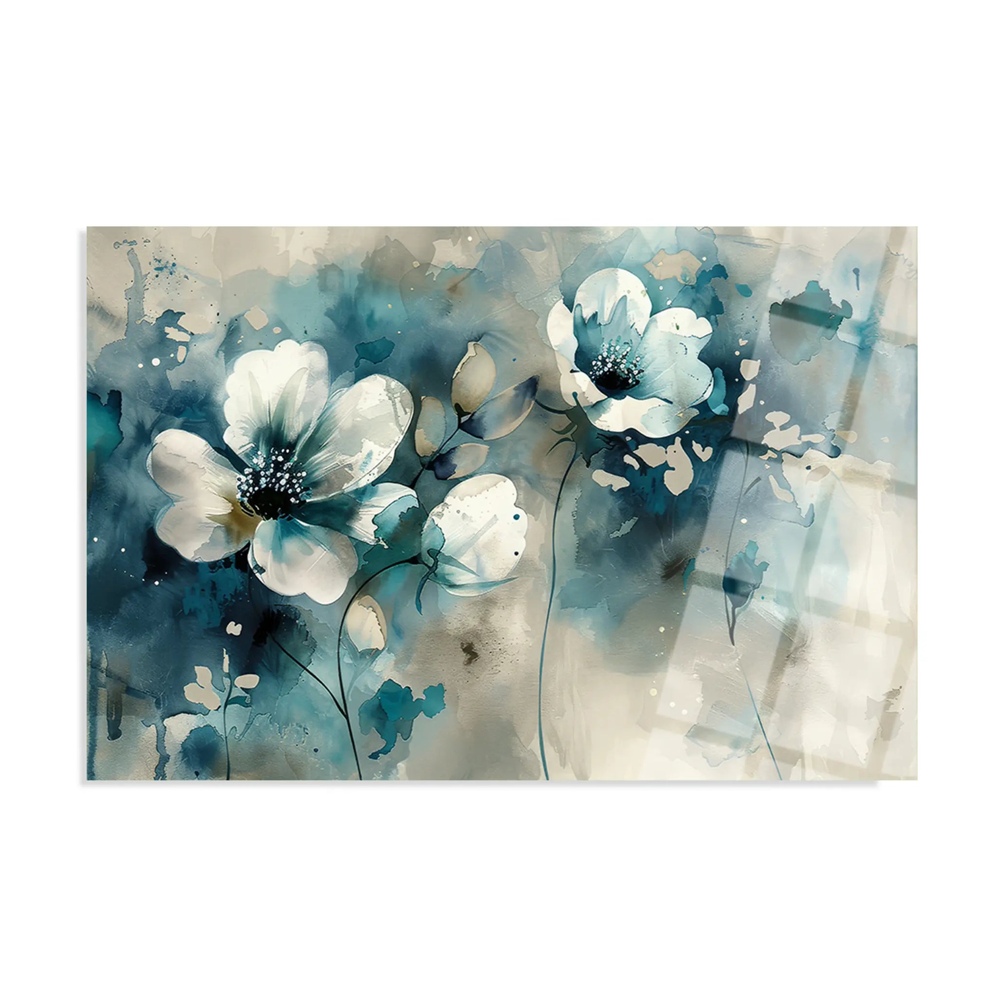 Floral Glass Wall Art GAD119-F 90 x 60 cm