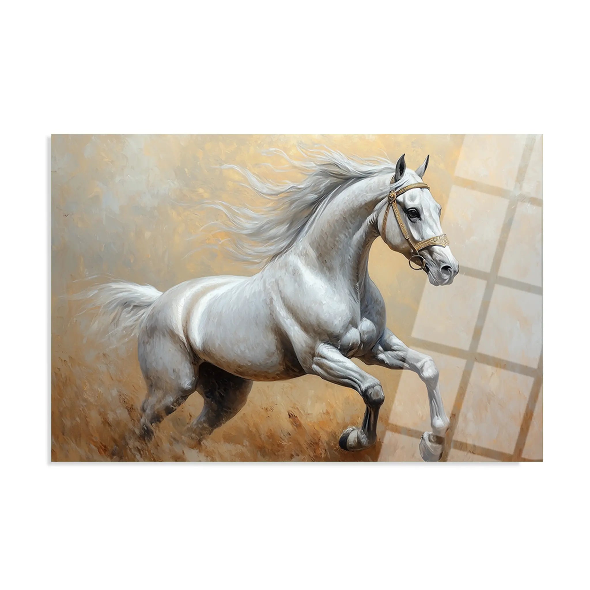 Horses Glass Wall Art GAD119-H 90 x 60 cm