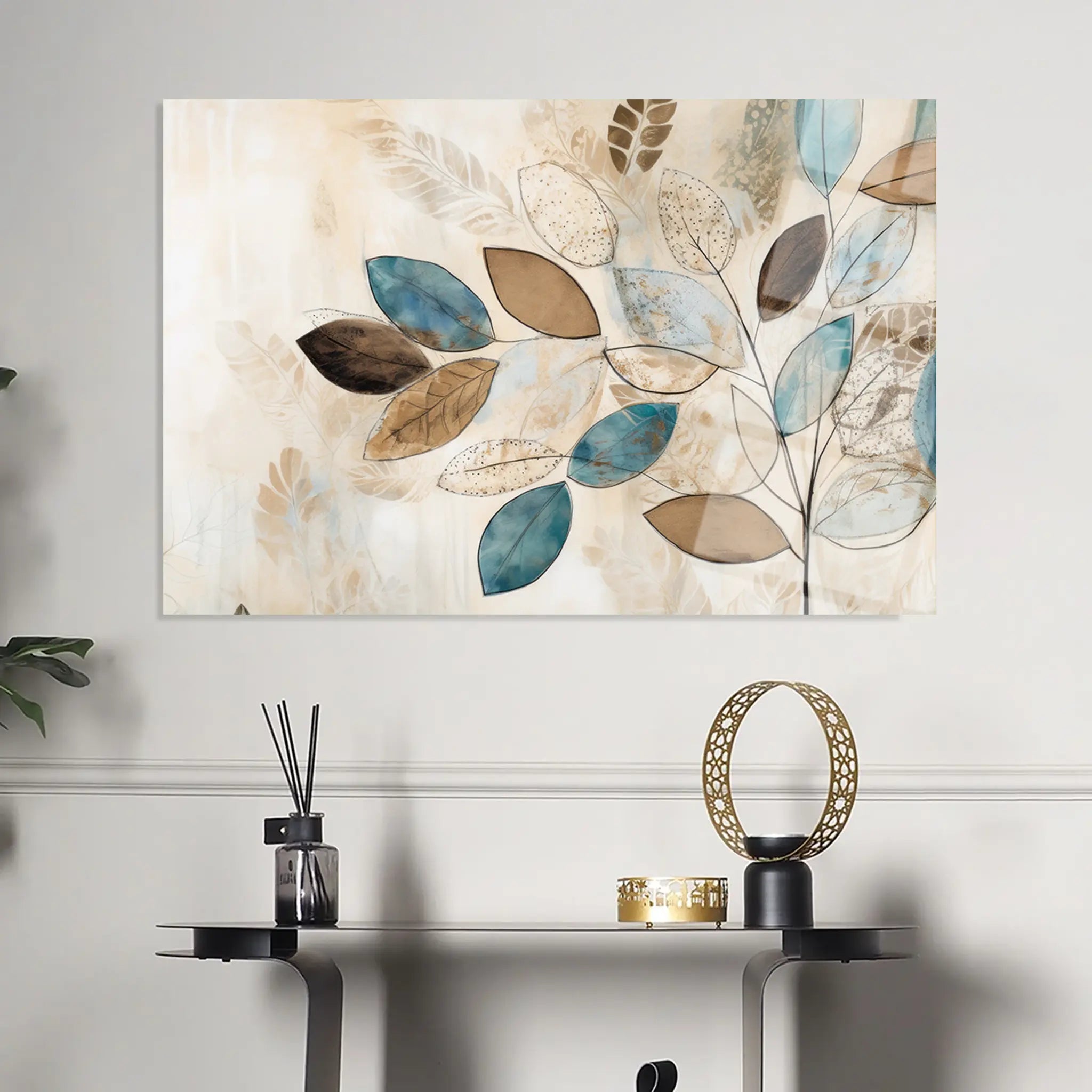 Floral Glass Wall Art GAD121-F 90 x 60 cm