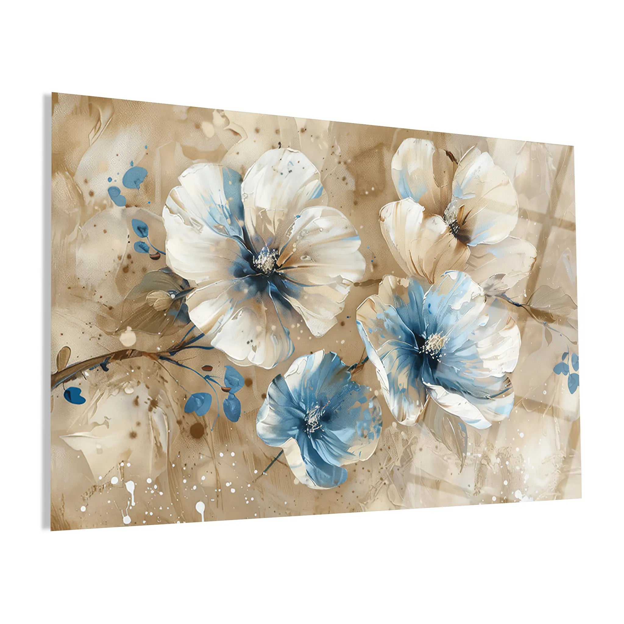 Floral Glass Wall Art GAD122-F 90 x 60 cm