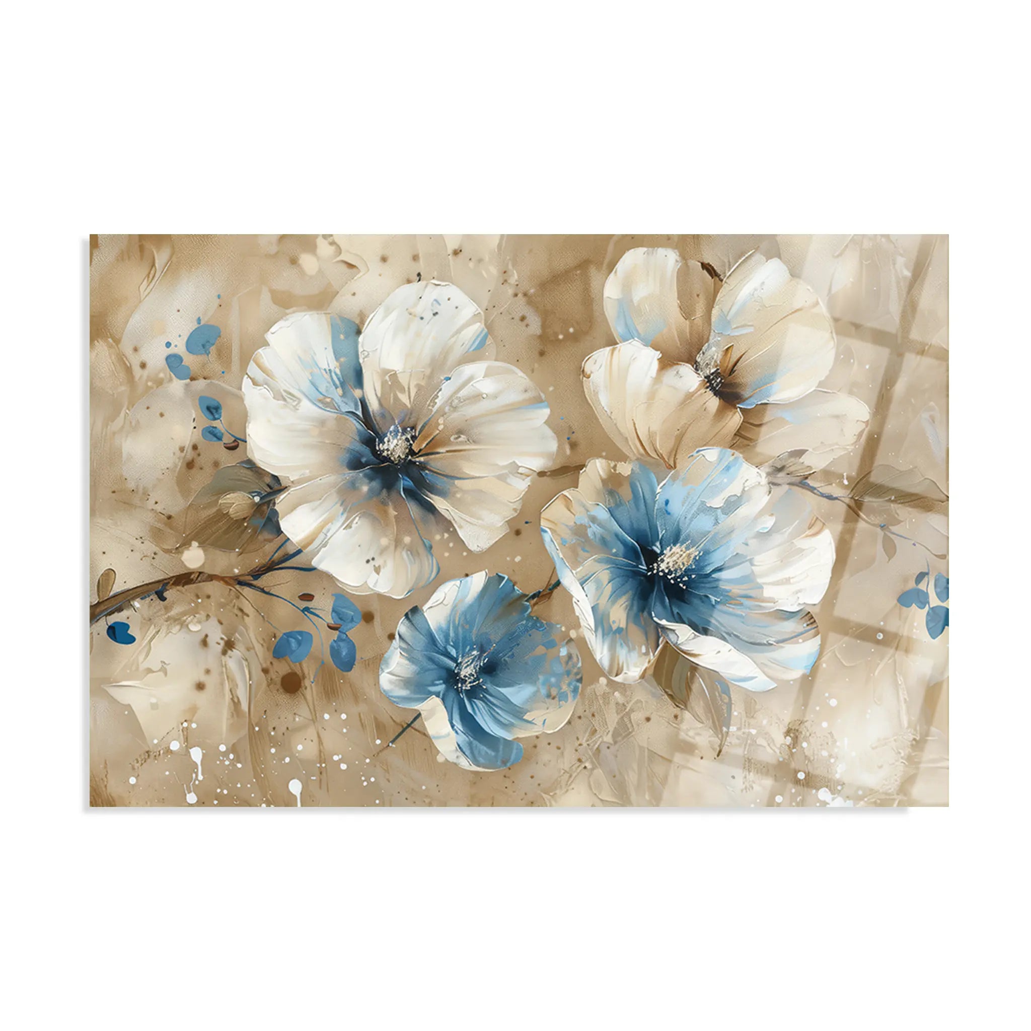 Floral Glass Wall Art GAD122-F 90 x 60 cm