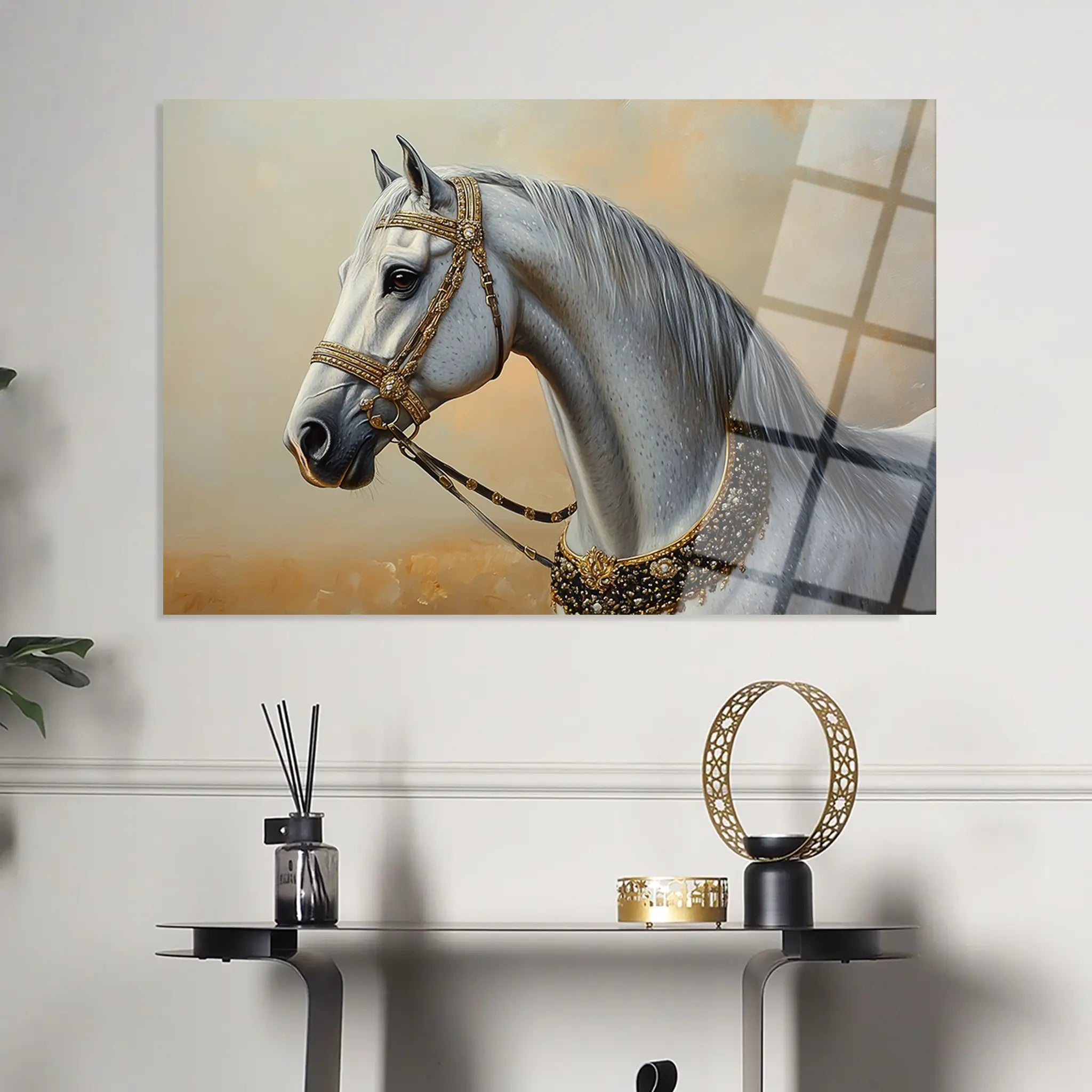 Horses Glass Wall Art GAD124-H 90 x 60 cm