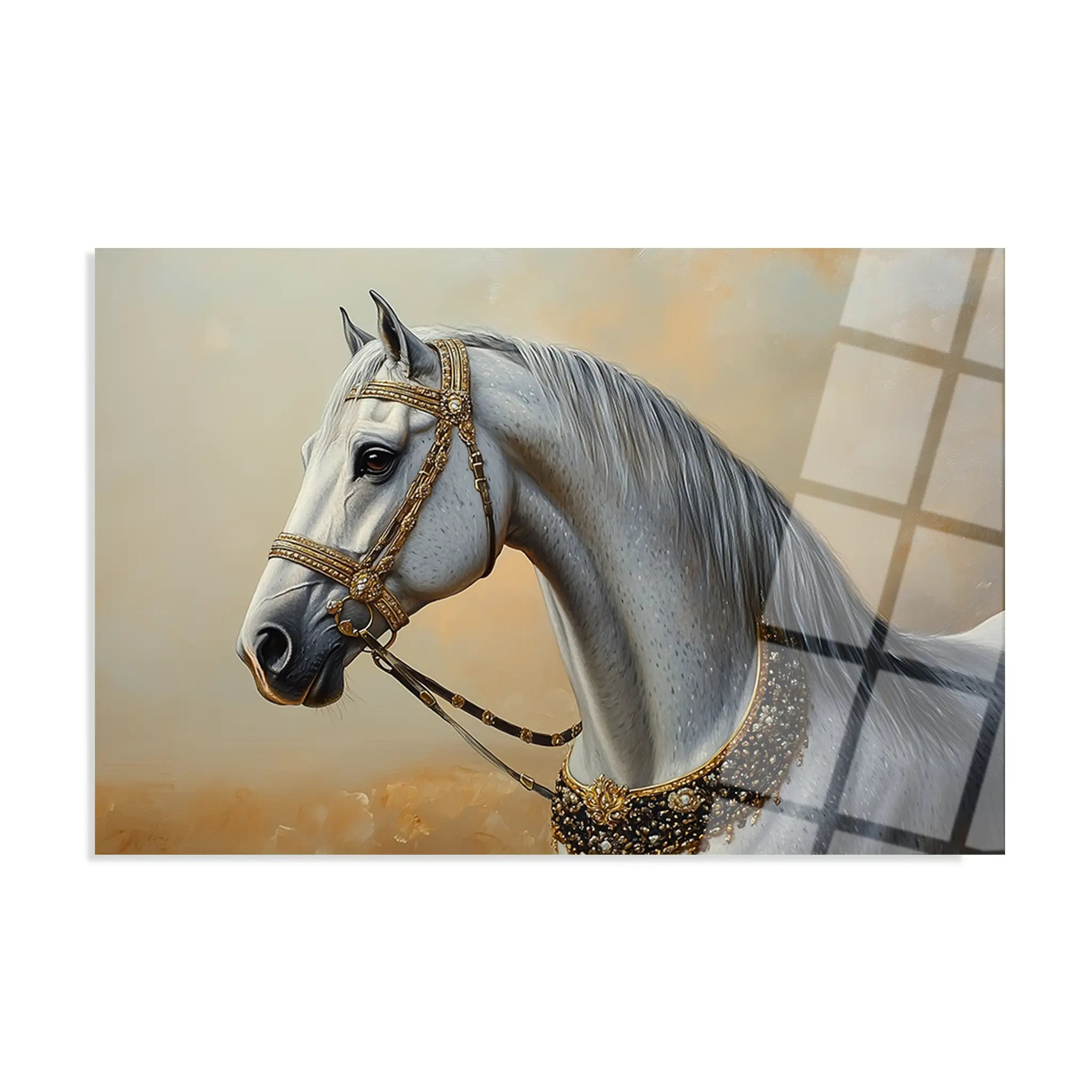 Horses Glass Wall Art GAD124-H 90 x 60 cm