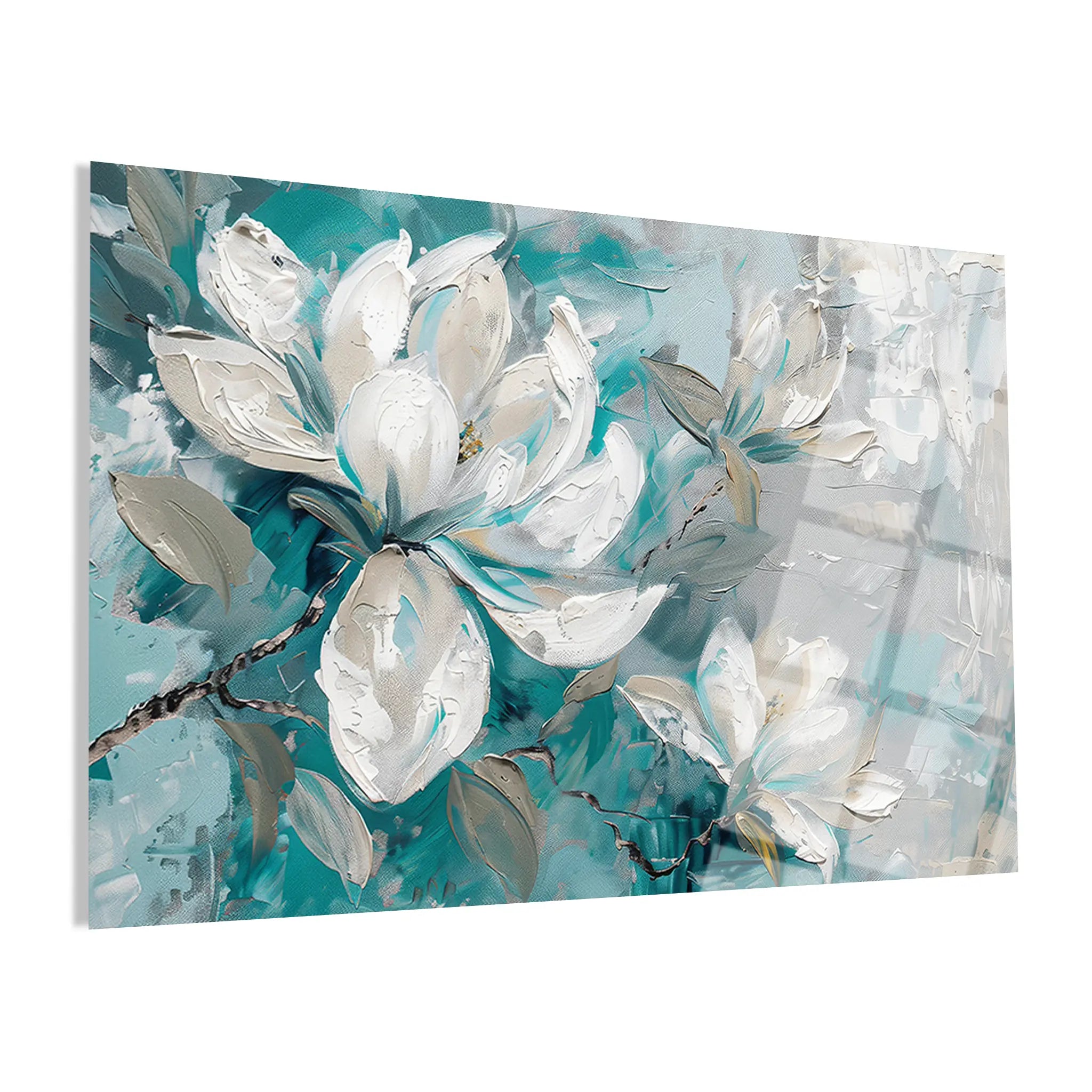 Floral Glass Wall Art GAD125-F 90 x 60 cm